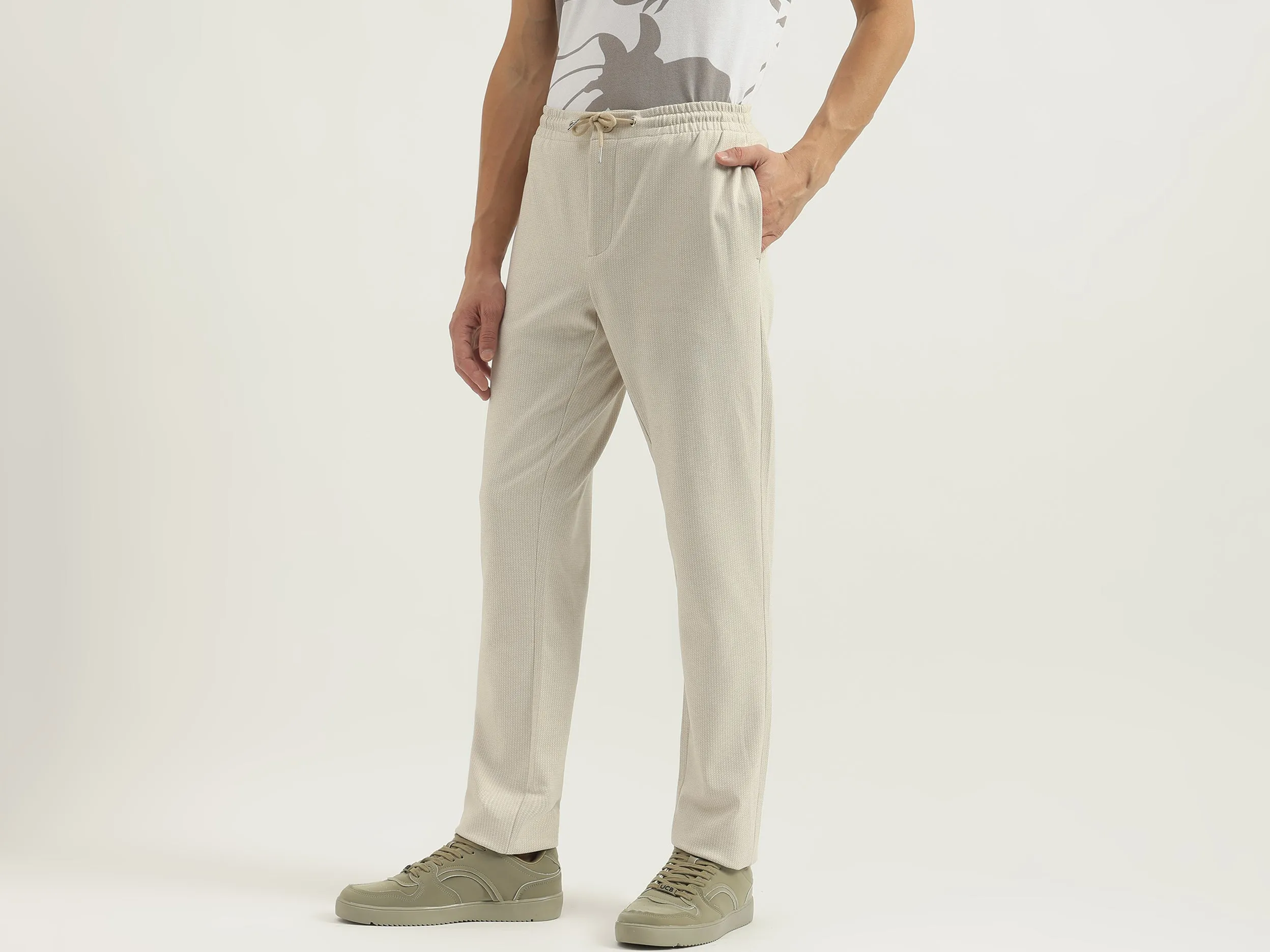 Herringbone Relaxed Fit Trousers