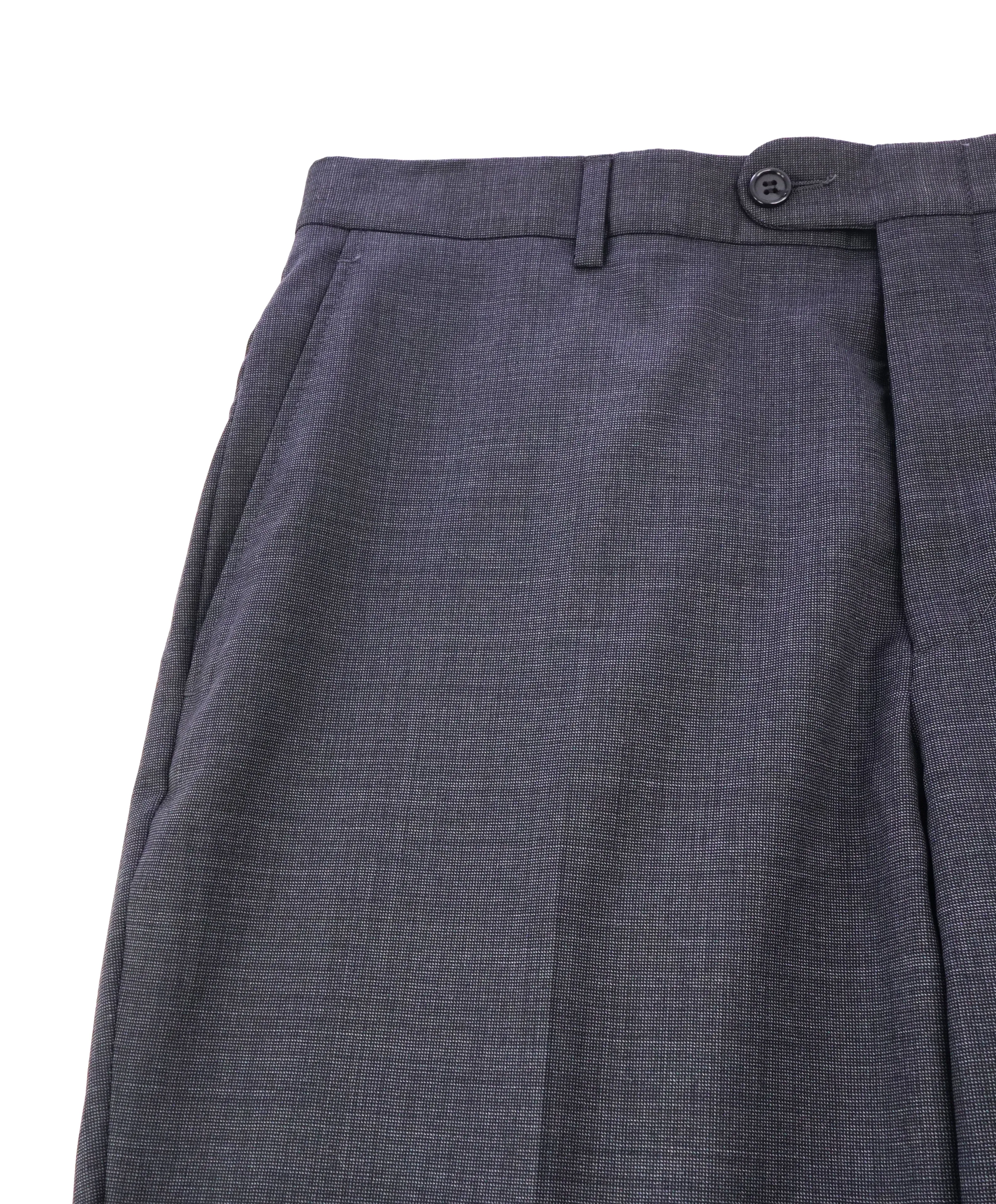 HICKEY FREEMAN - Gray Birdseye Wool Flat Front Dress Pants - 33W