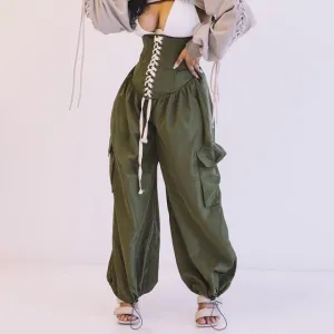High Waist Corset Harem Pants