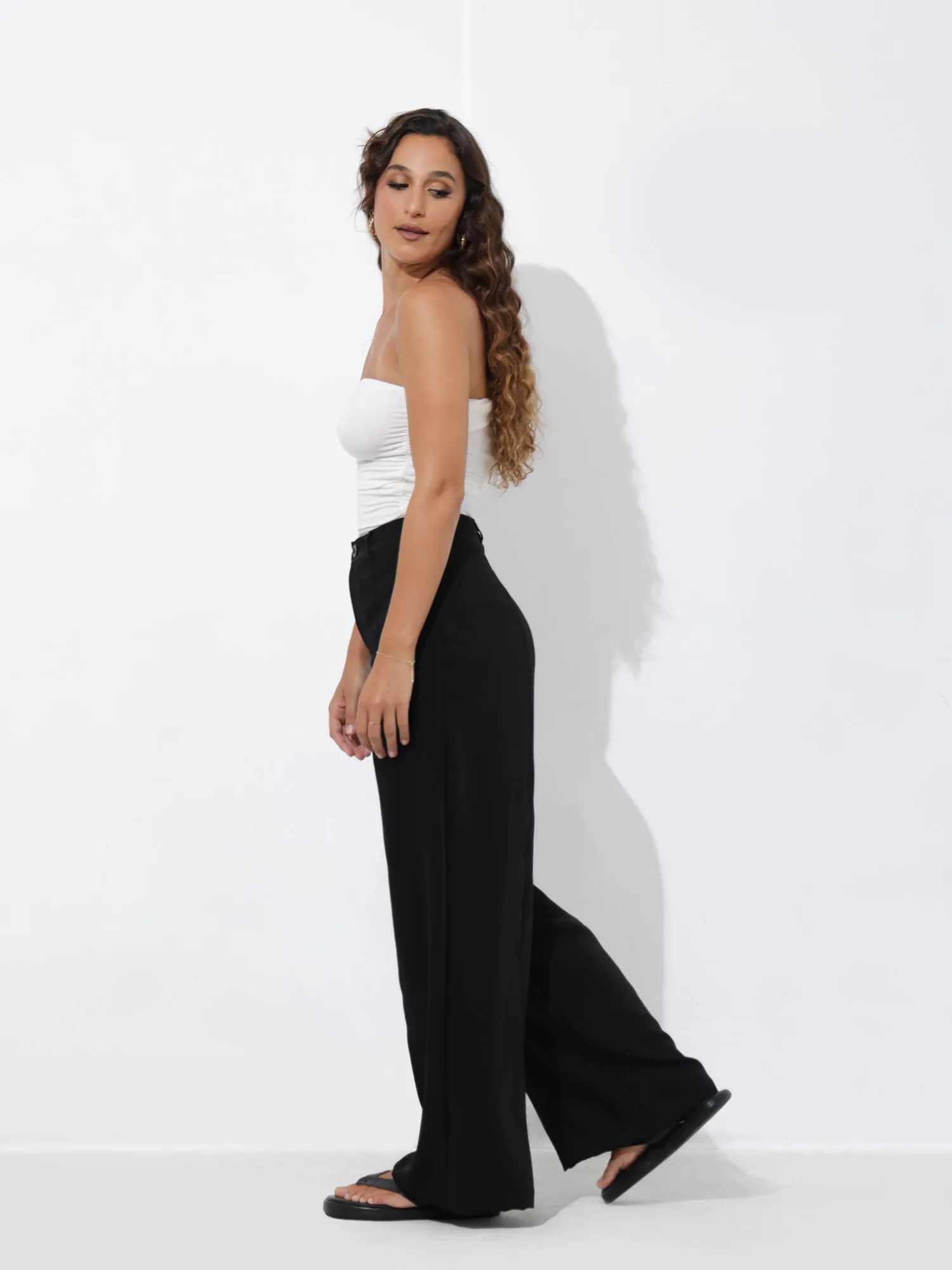 High Waist Seam Detailed Leg Pant