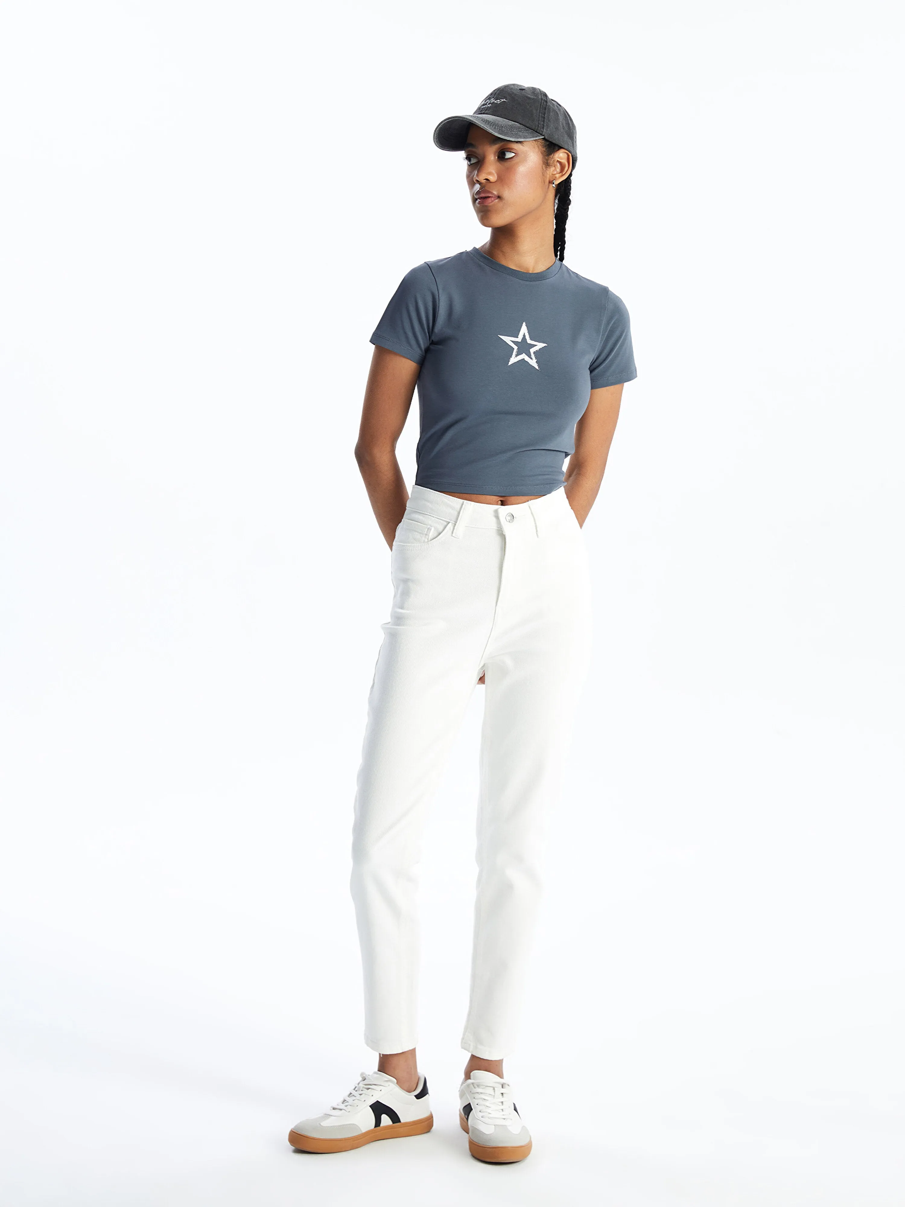 High Waist Slim Mom Women Jean Pants