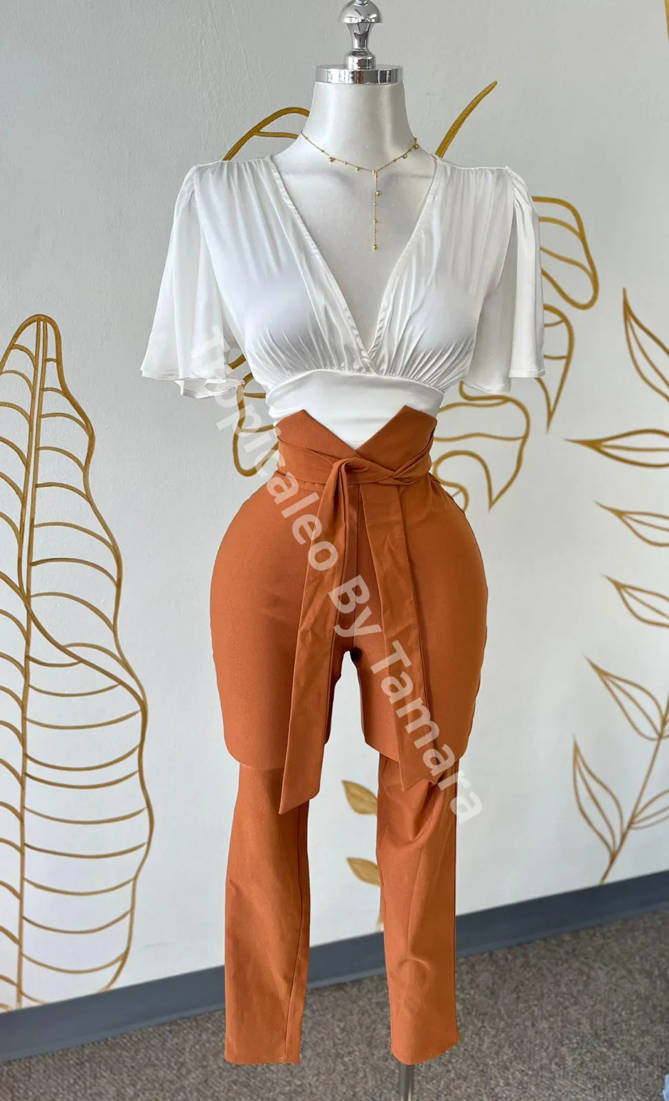 High-Waist Wrap Tie Trousers