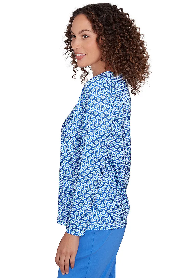 It Had To Be Blue Ring Neck Top