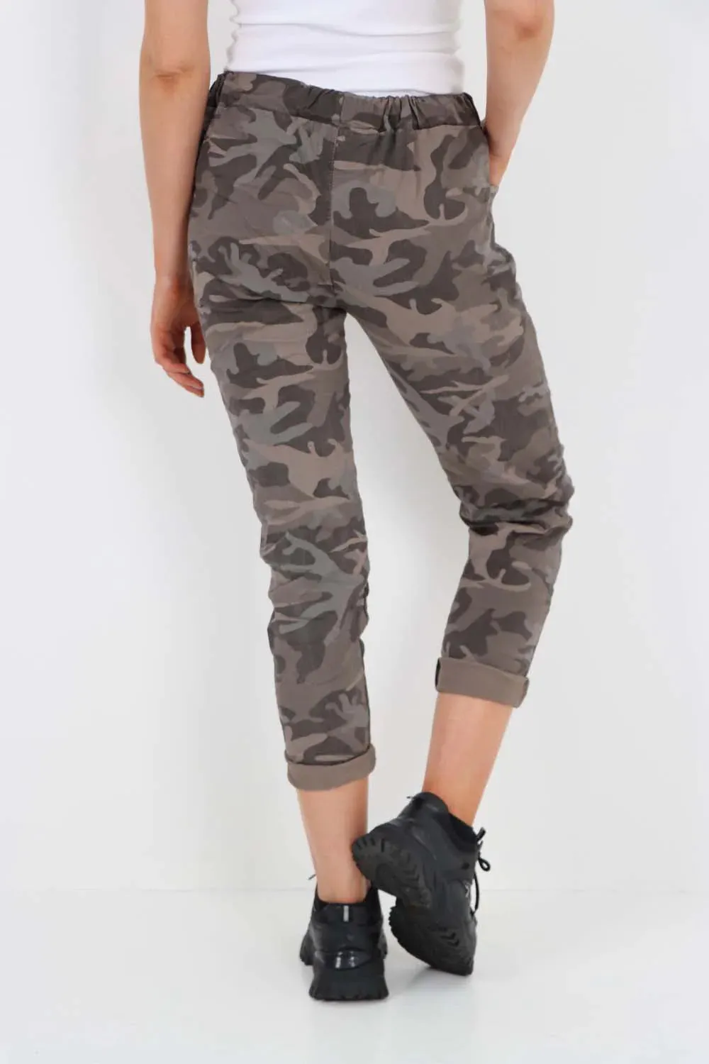 Italian Drawstring Camo Side Pockets Trousers