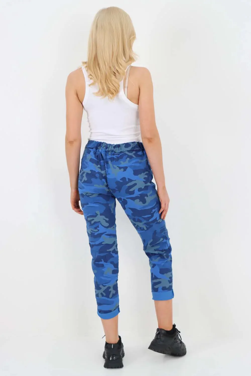 Italian Drawstring Camo Side Pockets Trousers