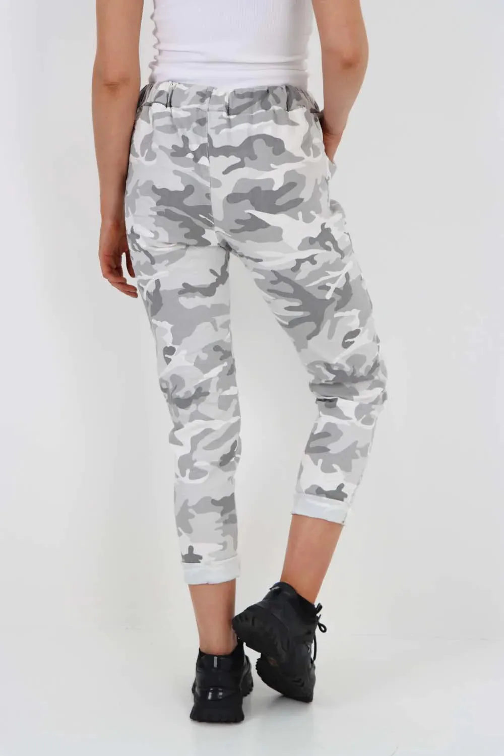 Italian Drawstring Camo Side Pockets Trousers