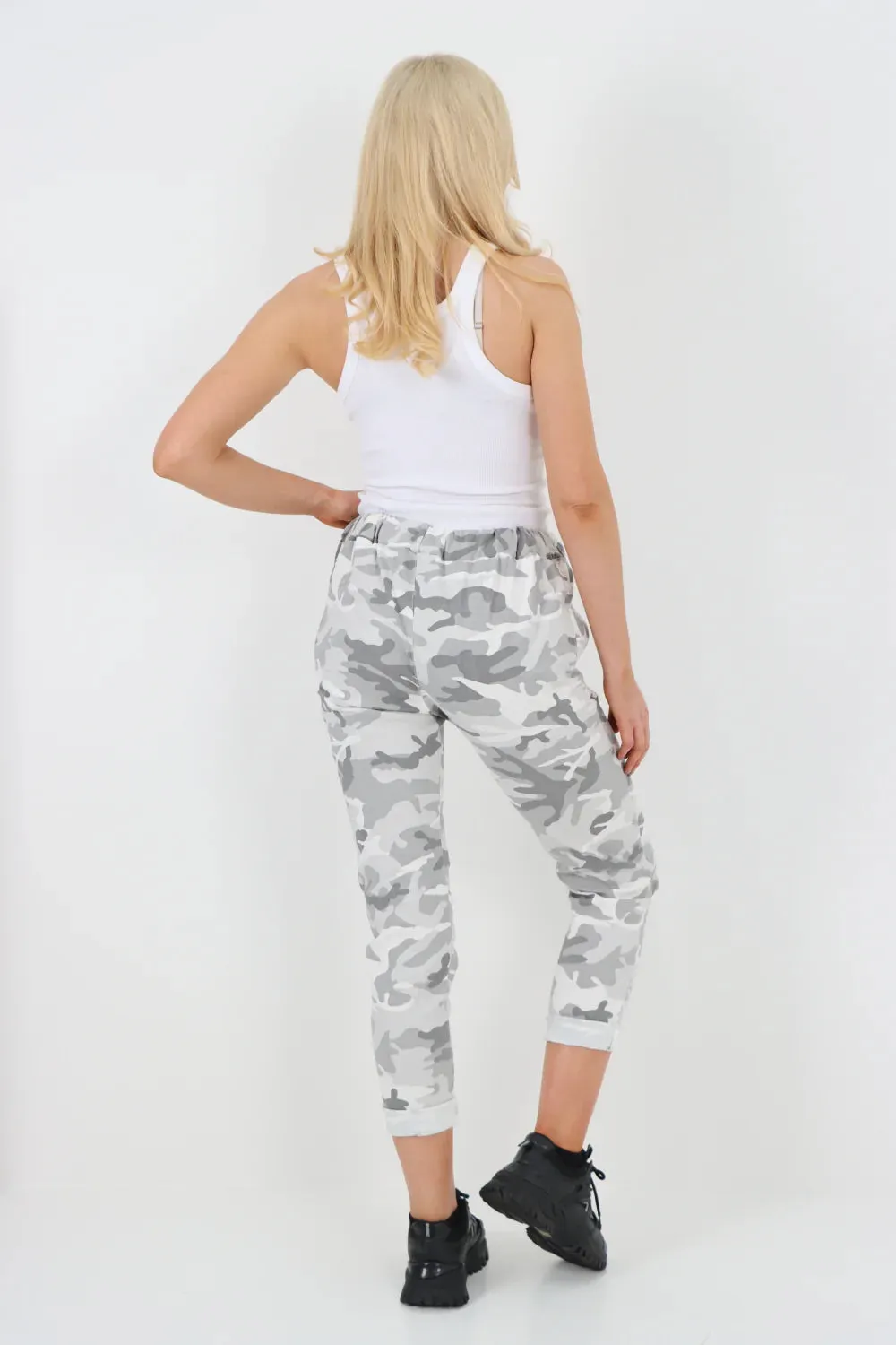 Italian Drawstring Camo Side Pockets Trousers