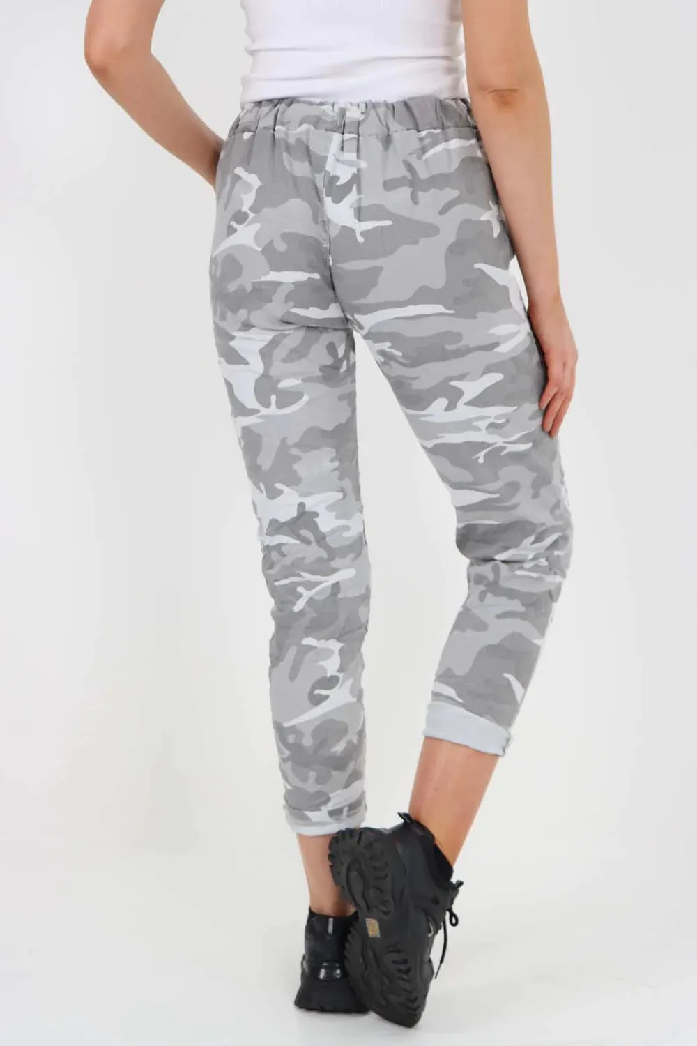 Italian Drawstring Camo Side Pockets Trousers