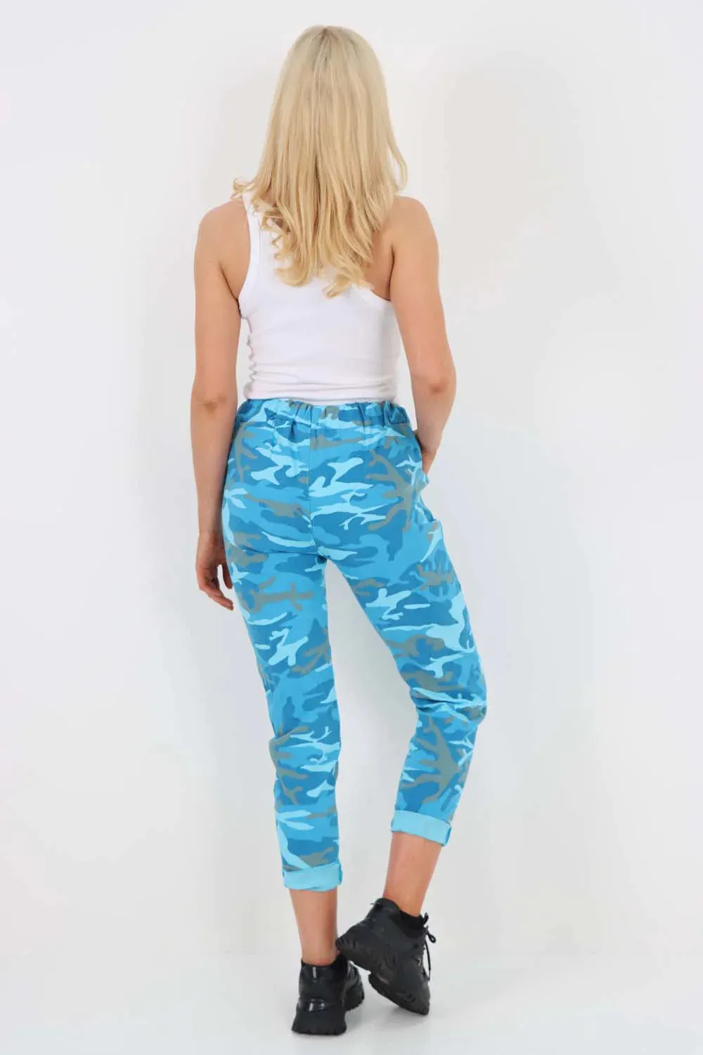 Italian Drawstring Camo Side Pockets Trousers