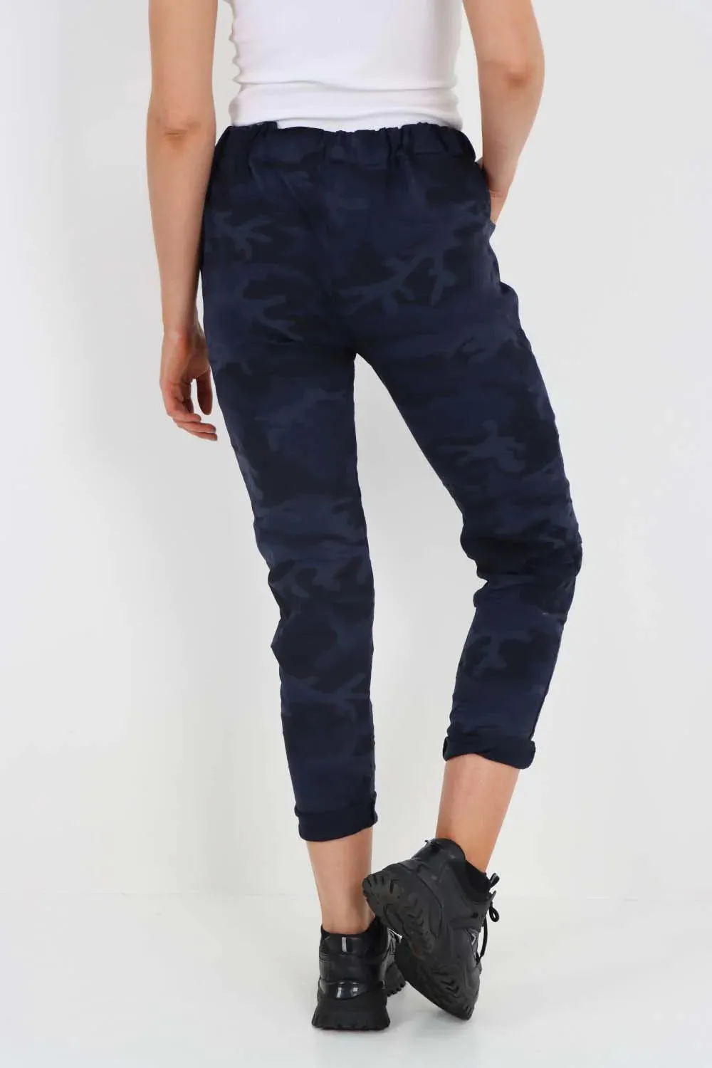 Italian Drawstring Camo Side Pockets Trousers