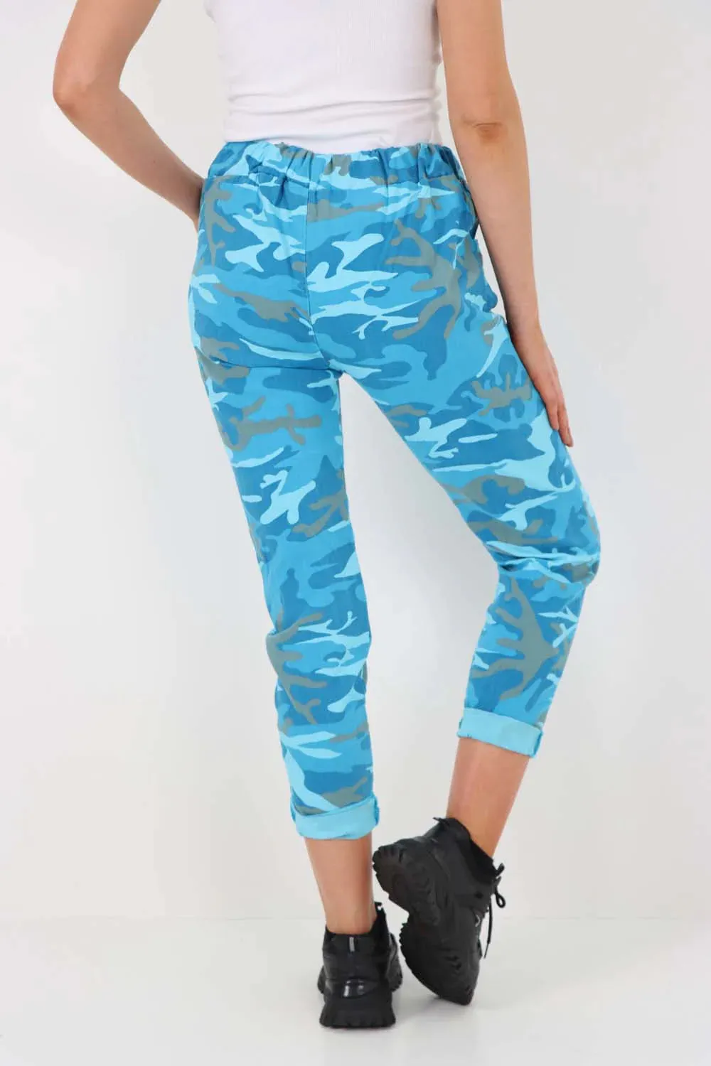 Italian Drawstring Camo Side Pockets Trousers