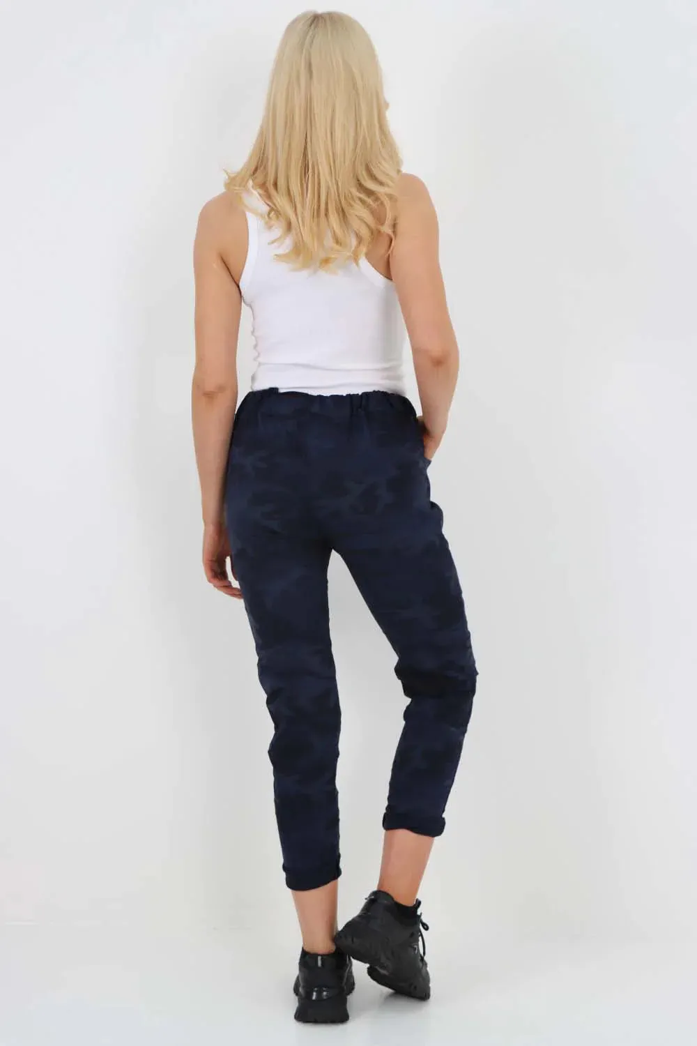 Italian Drawstring Camo Side Pockets Trousers