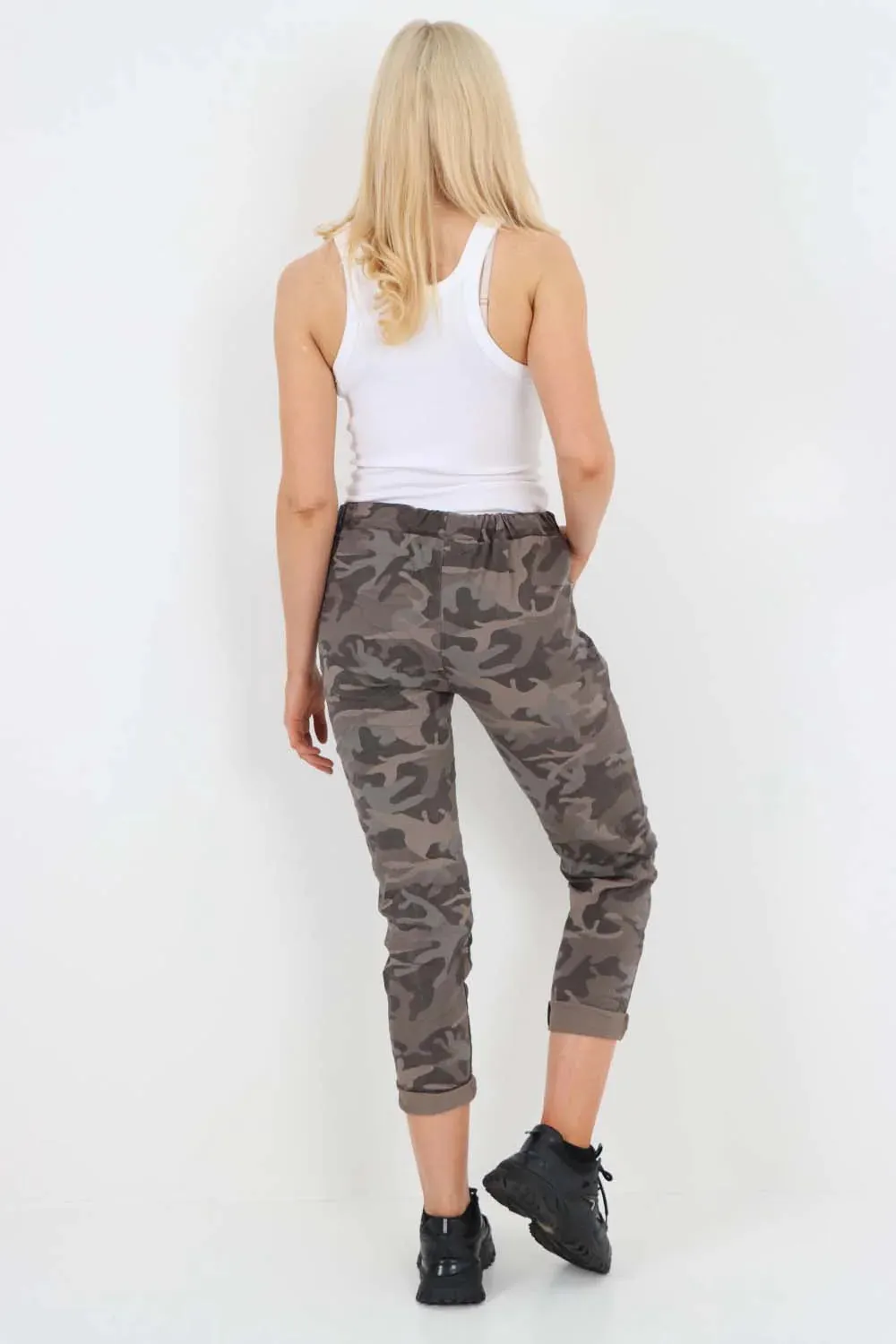 Italian Drawstring Camo Side Pockets Trousers