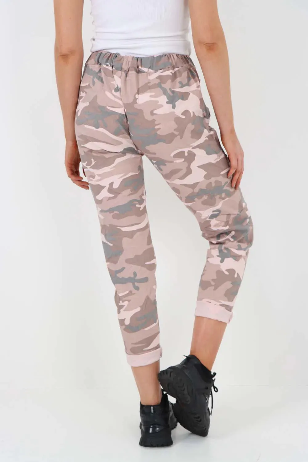 Italian Drawstring Camo Side Pockets Trousers
