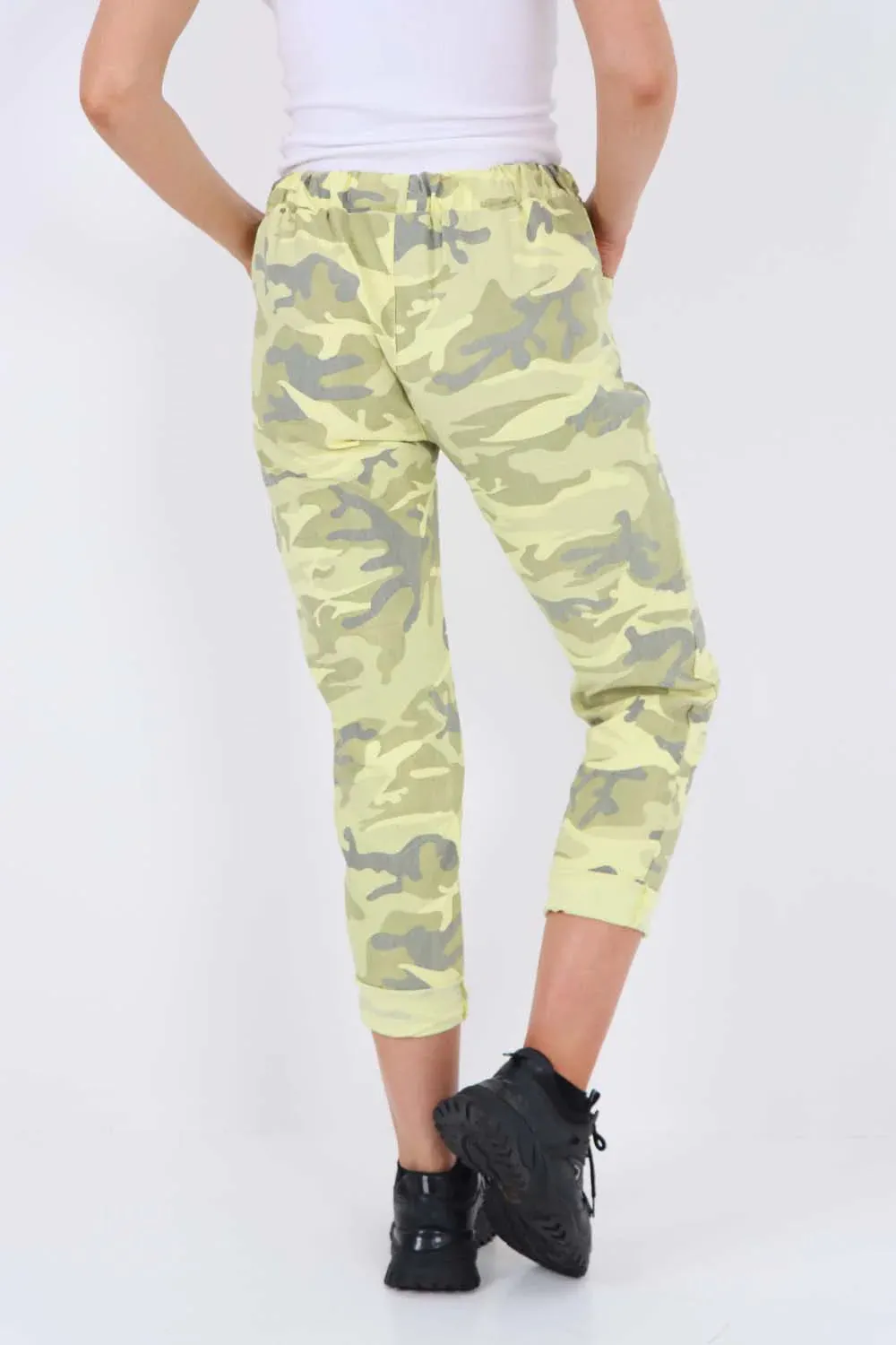 Italian Drawstring Camo Side Pockets Trousers