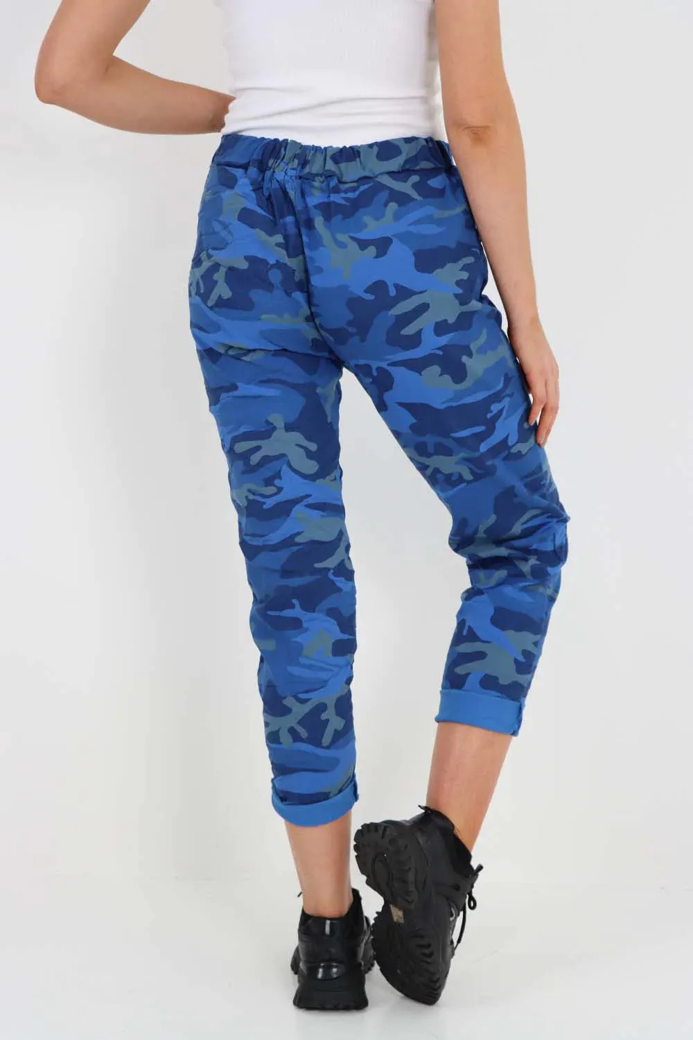 Italian Drawstring Camo Side Pockets Trousers
