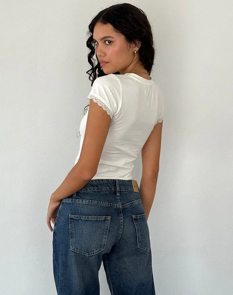 Izzy Top in Off White Deer Print