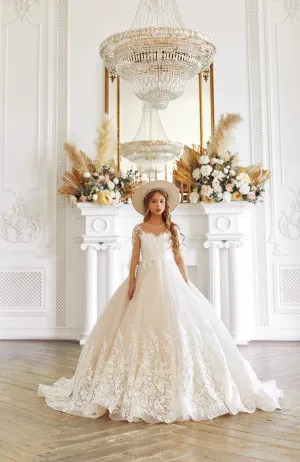 Junior Bridesmaid Lace Ballgown Dress