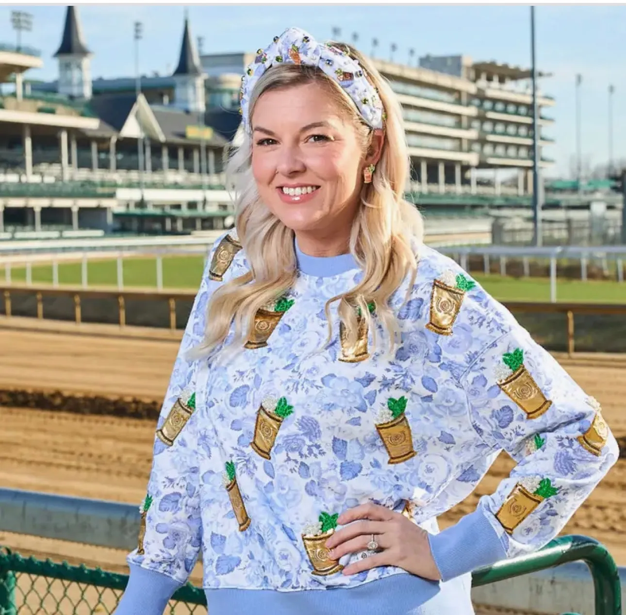 Kentucky Derby X Laura Ashley Mint Julep Floral Sweatshirt