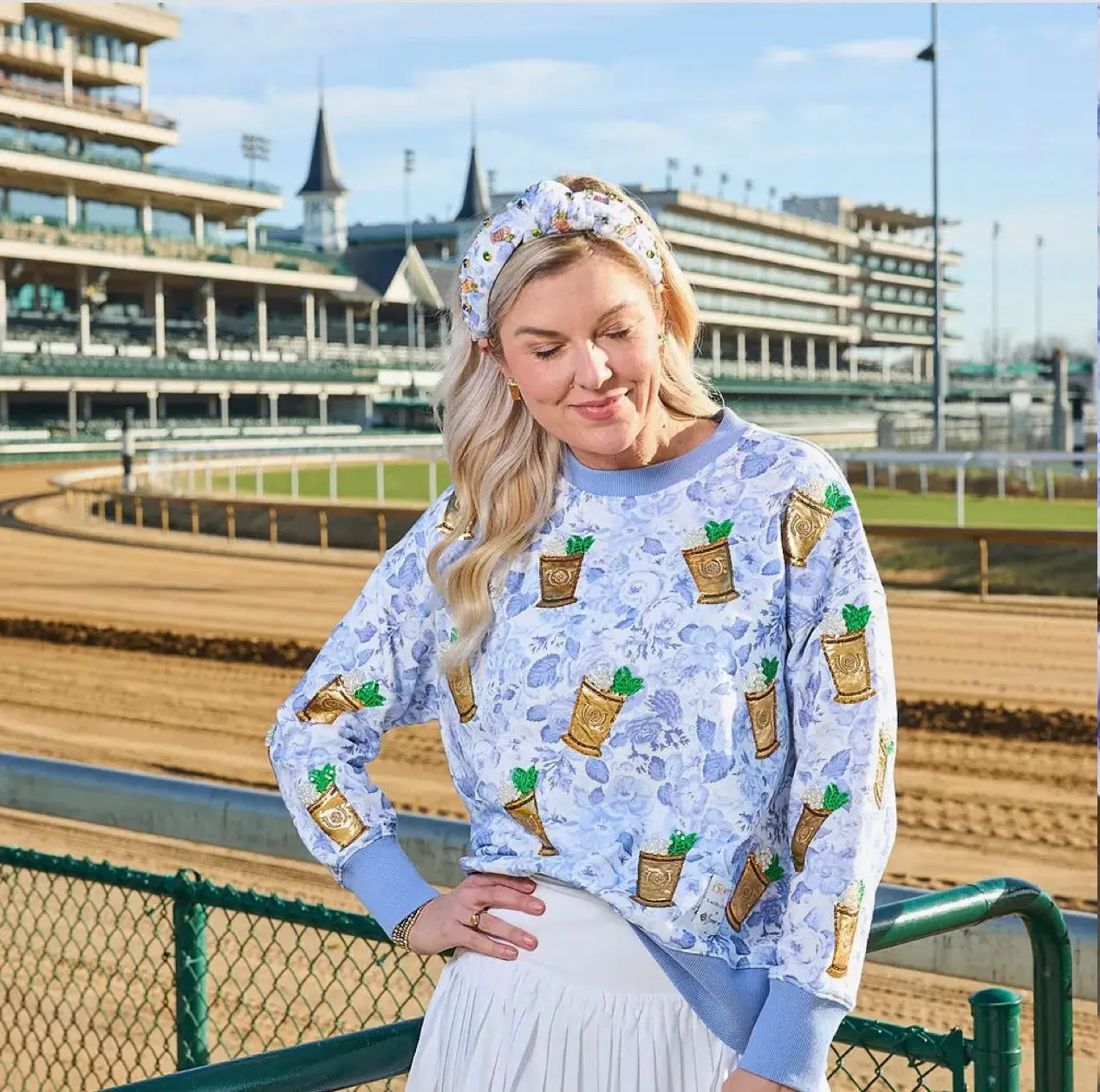 Kentucky Derby X Laura Ashley Mint Julep Floral Sweatshirt