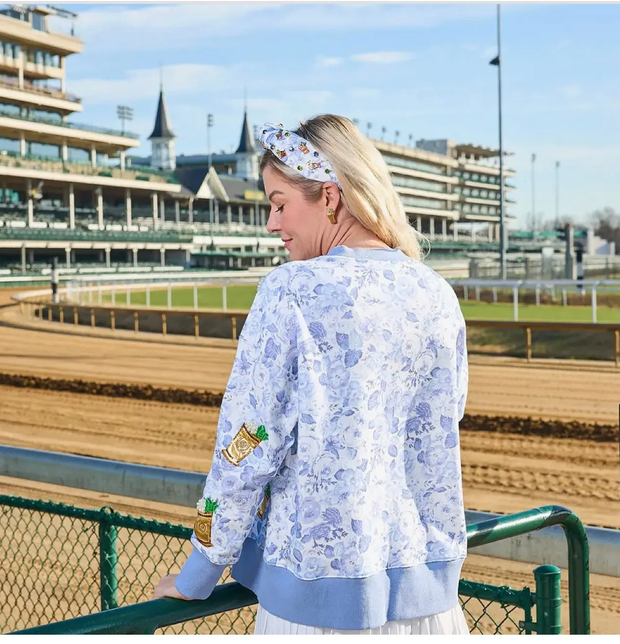 Kentucky Derby X Laura Ashley Mint Julep Floral Sweatshirt