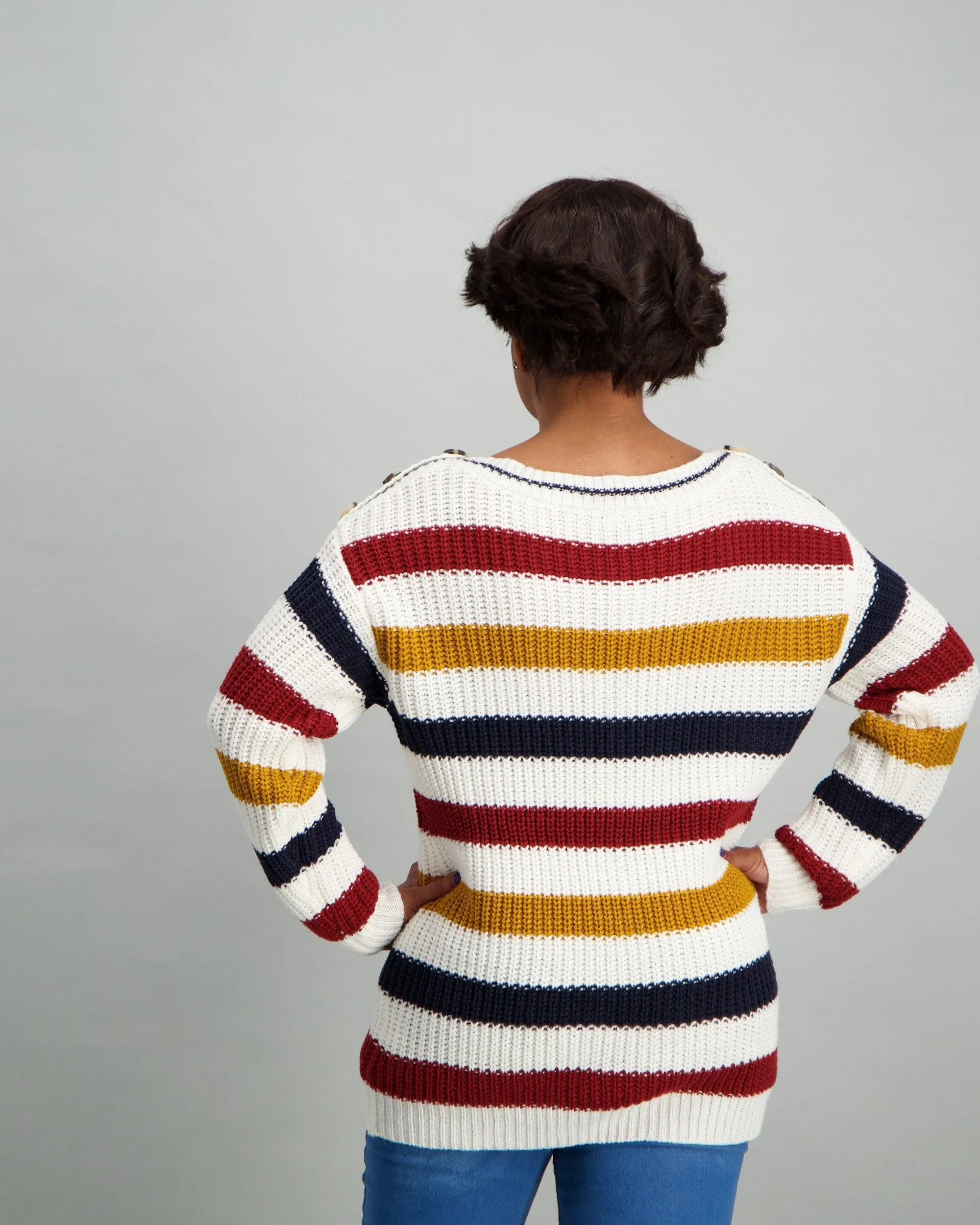 Ladies Buttoned Pullover - Multi