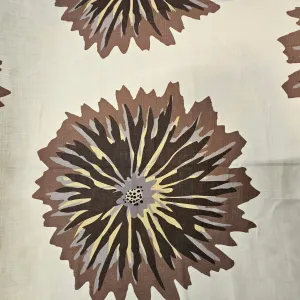 Large Brown Flower Irish Linen Print