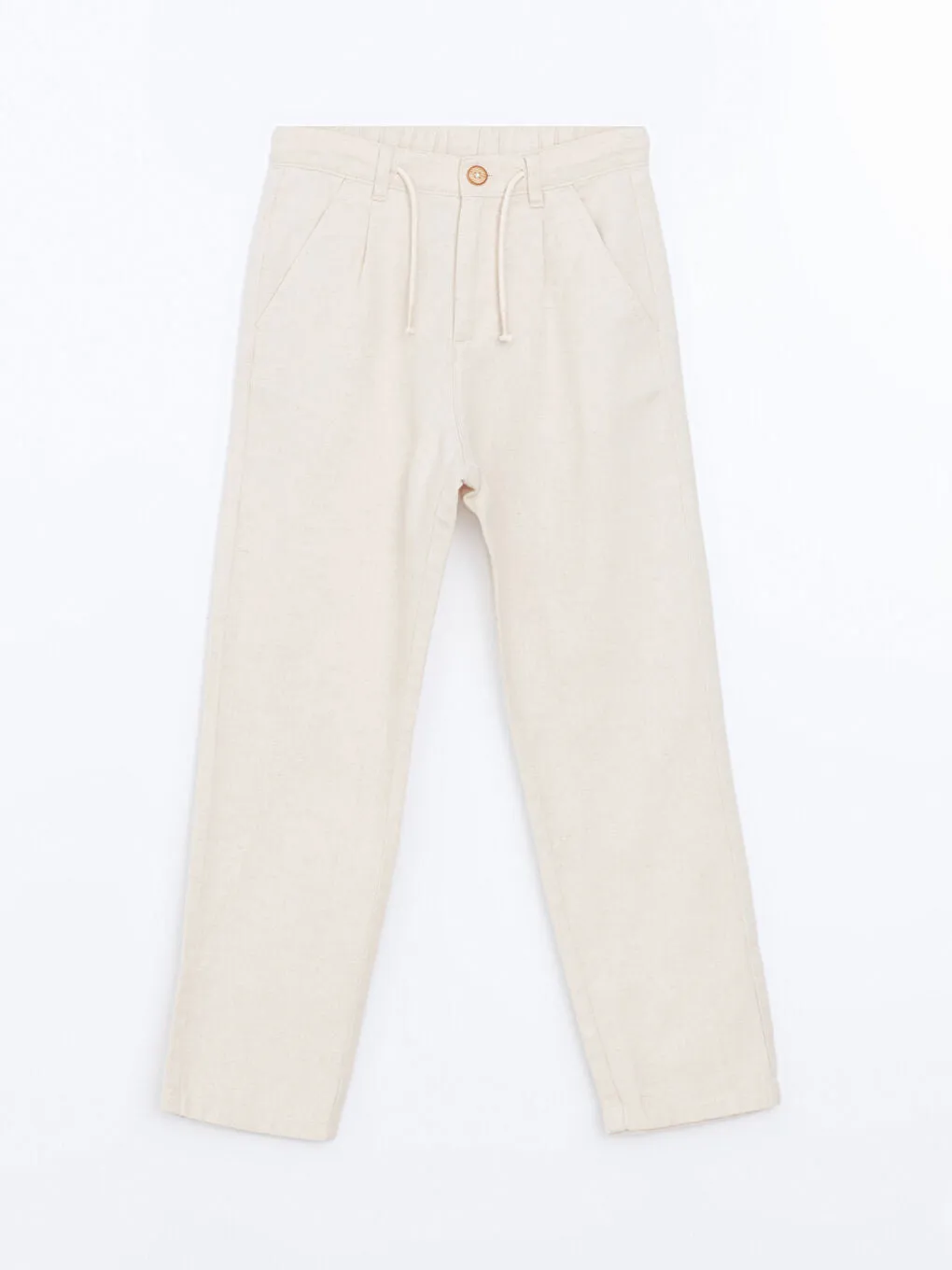 LCW Kids Anthracite Elastic Waist Linen Blend Boy Trousers