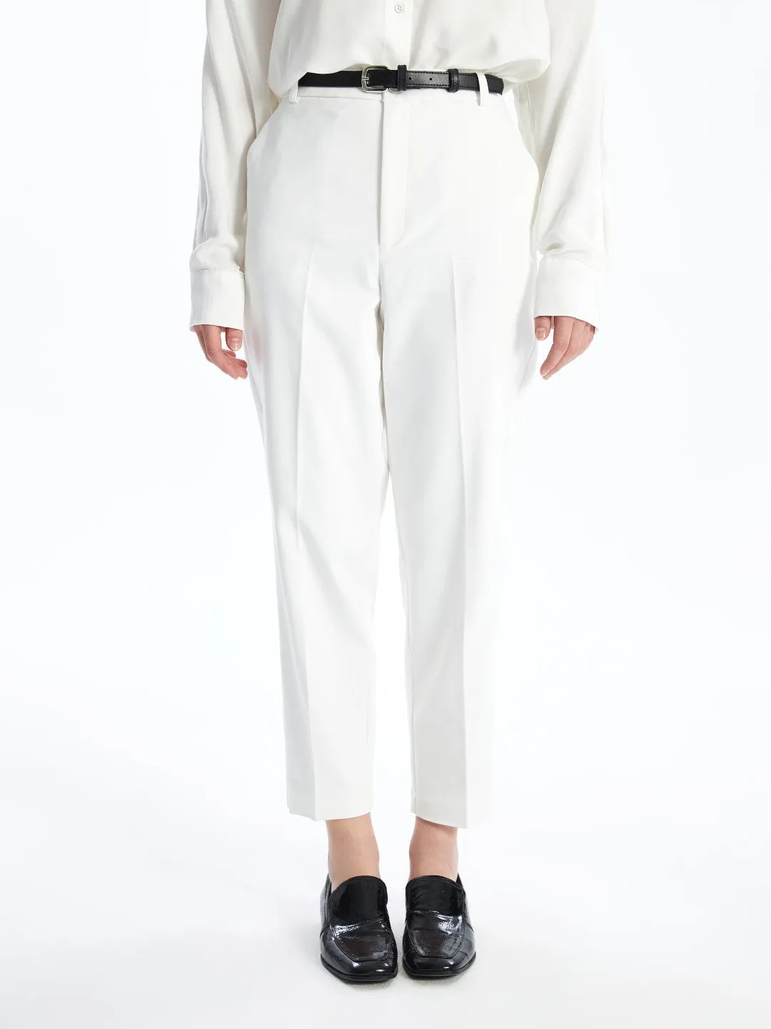 LCW Vision

Ecru Waist Belted Relaxed Fit Women's Trousers