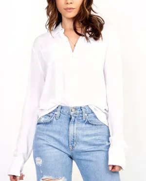 Long Sleeve Pearl Button Collared Shirt