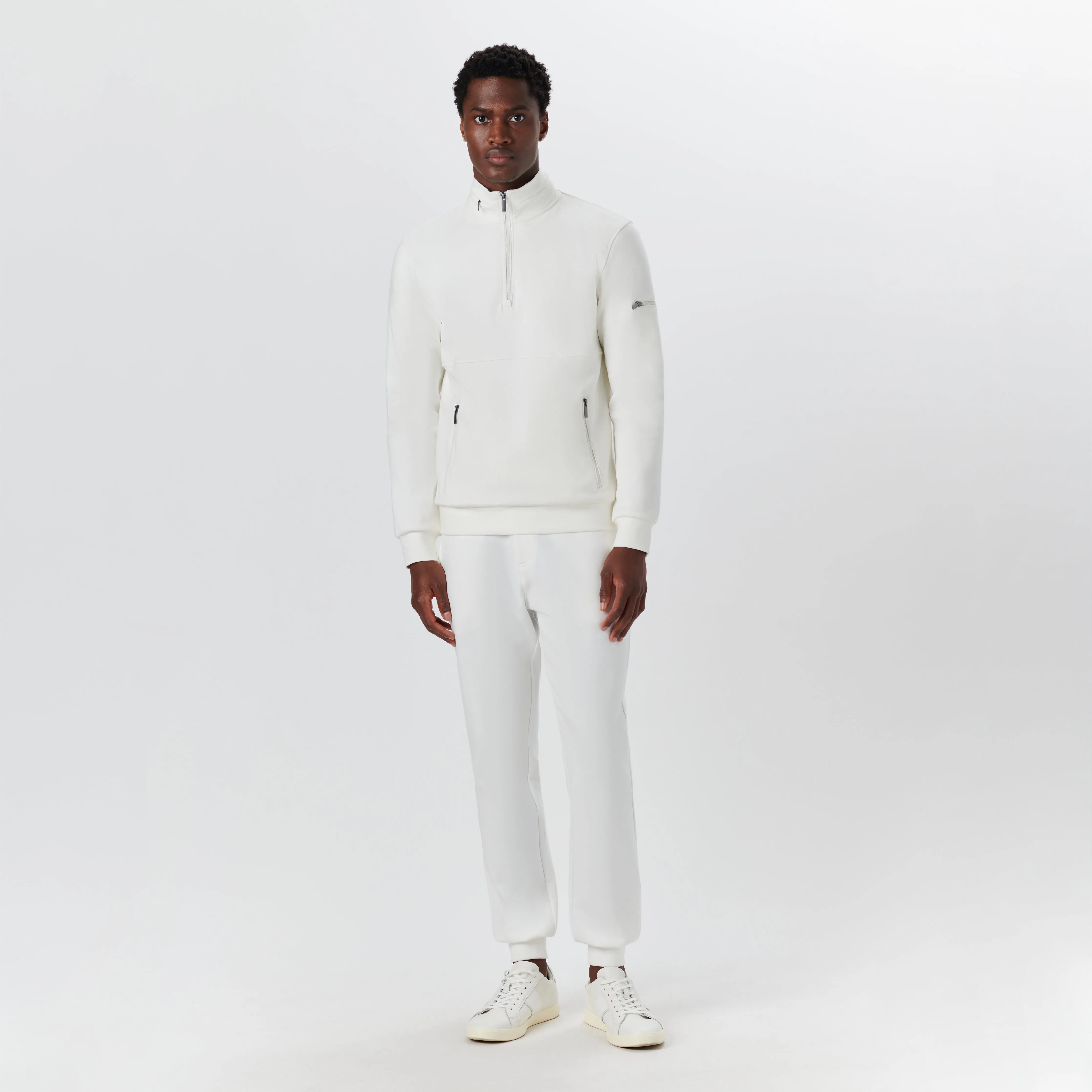 Long Sleeve Quarter Zip Pullover With Hood