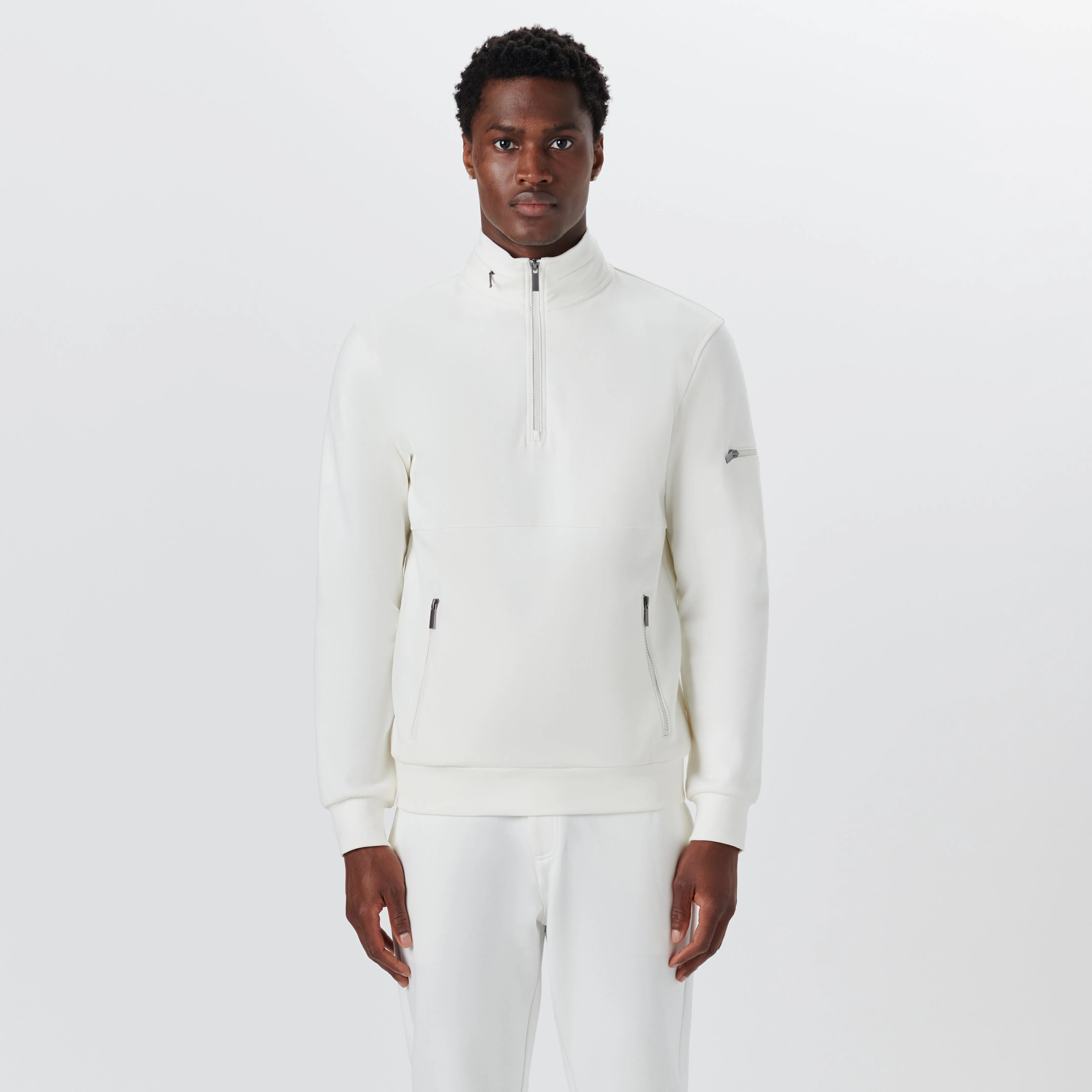 Long Sleeve Quarter Zip Pullover With Hood