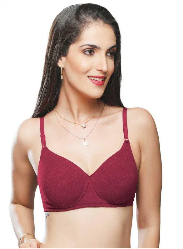 Lovable Brick Red Padded Non Wired Full Coverage Bra SPICE-28-Brick-Red