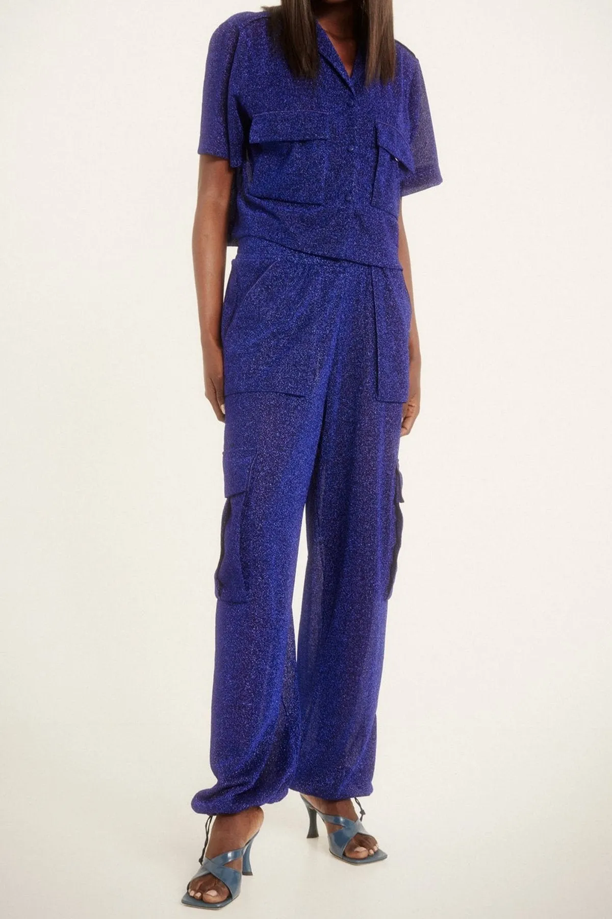 Lumiere Bowling Shirt Pockets in Blue