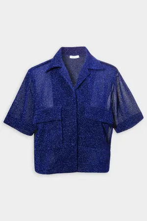Lumiere Bowling Shirt Pockets in Blue
