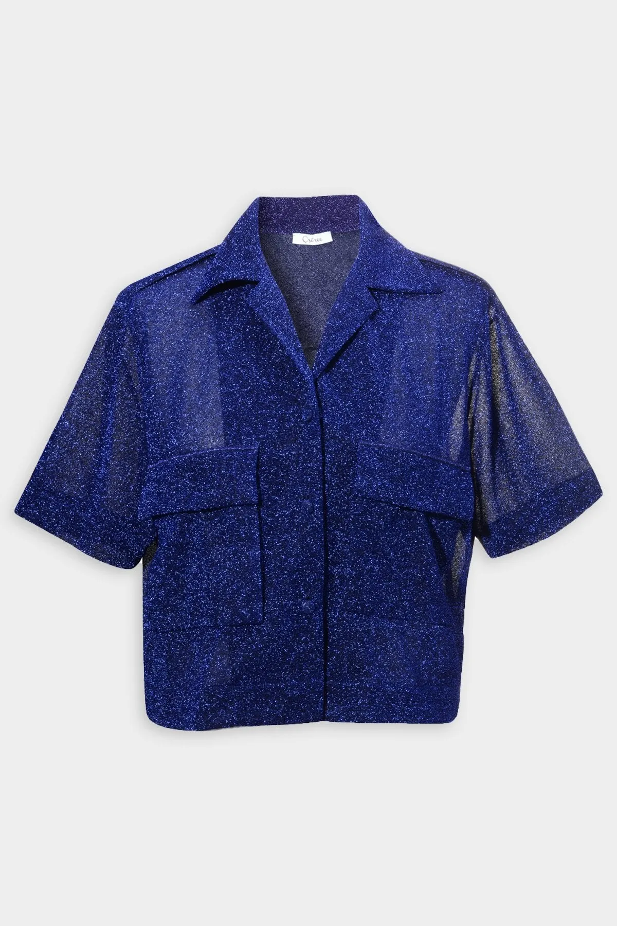 Lumiere Bowling Shirt Pockets in Blue