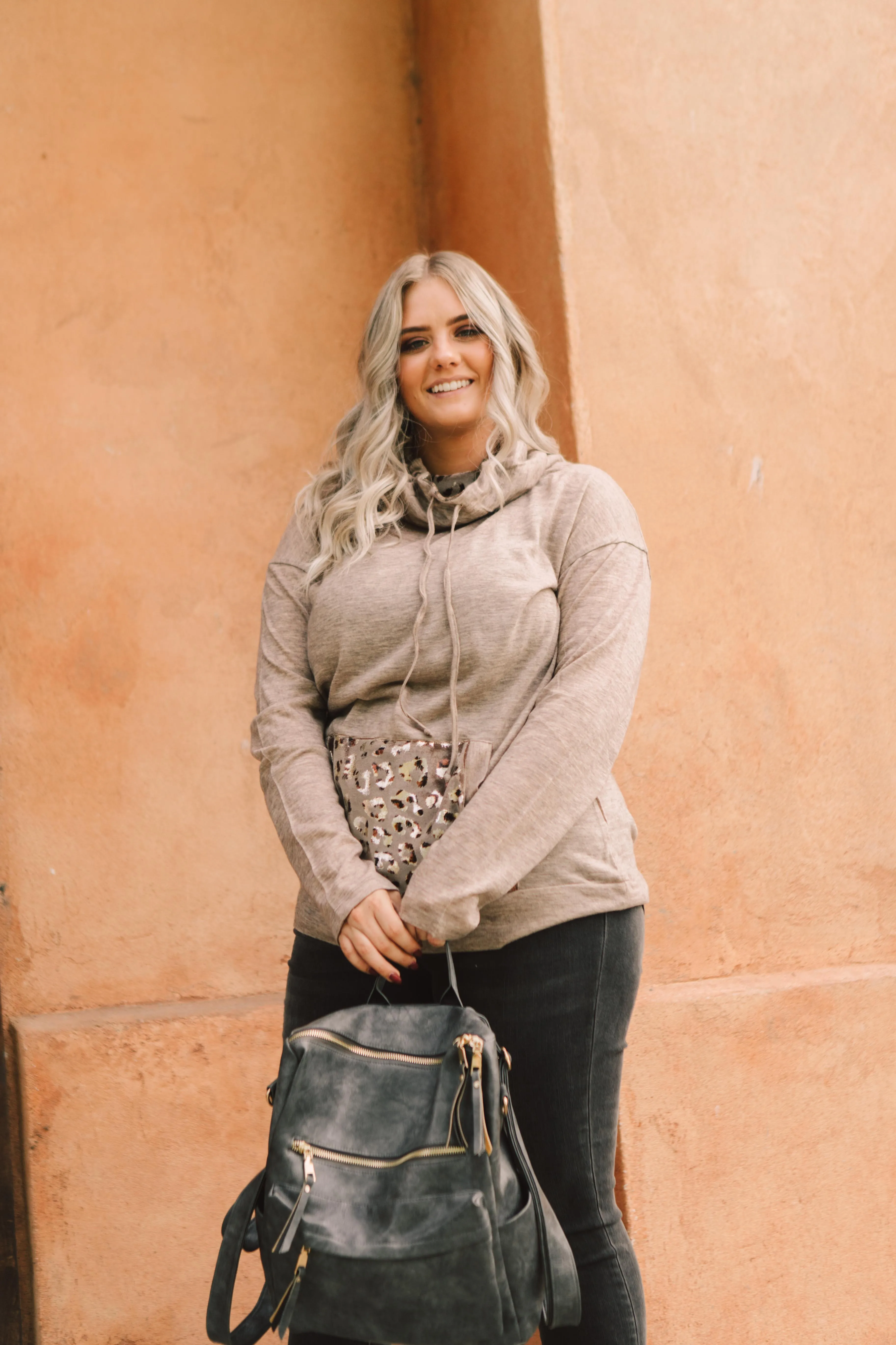 Luxe Velvet Spots Cowl Neck