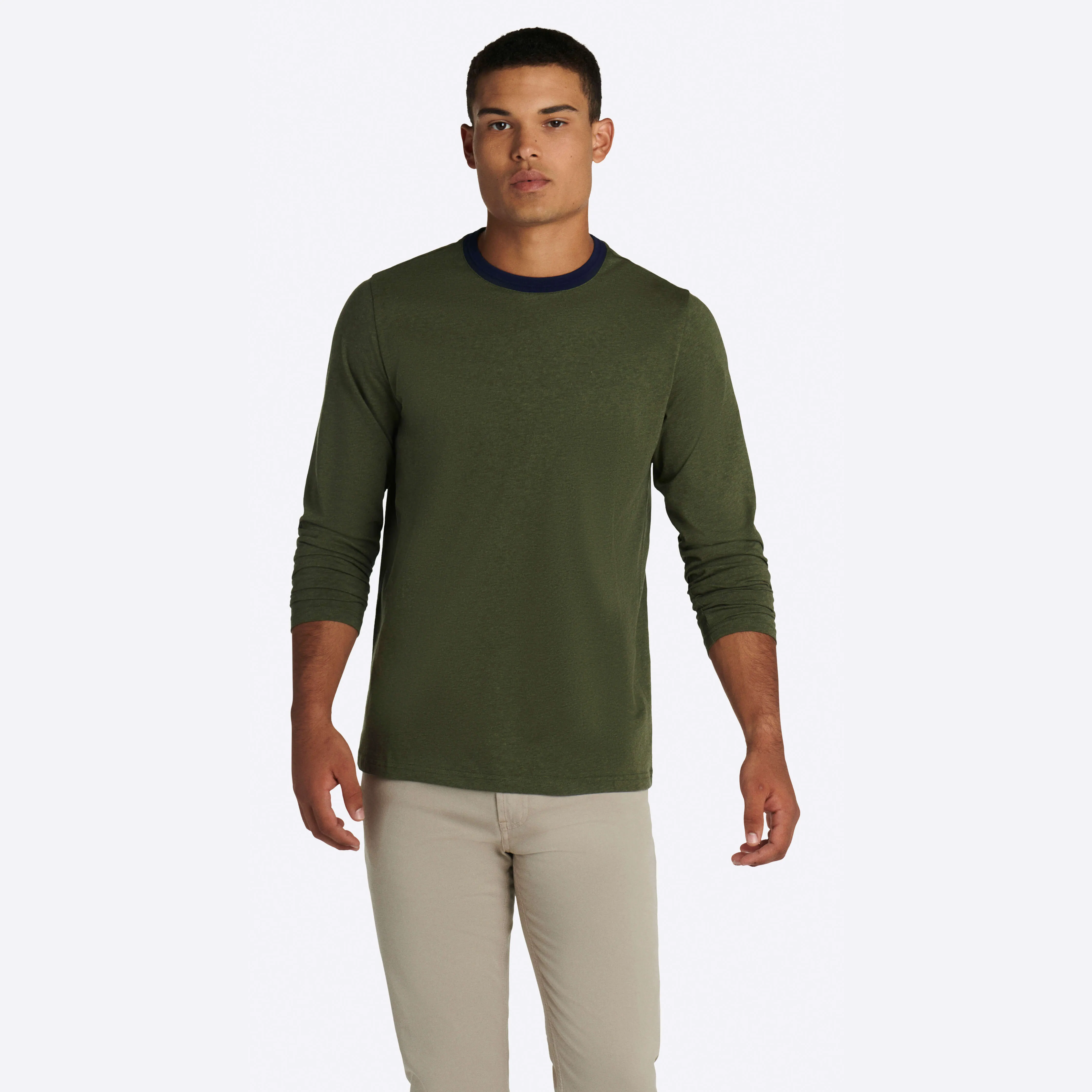Marbled Long Sleeve Crew Neck