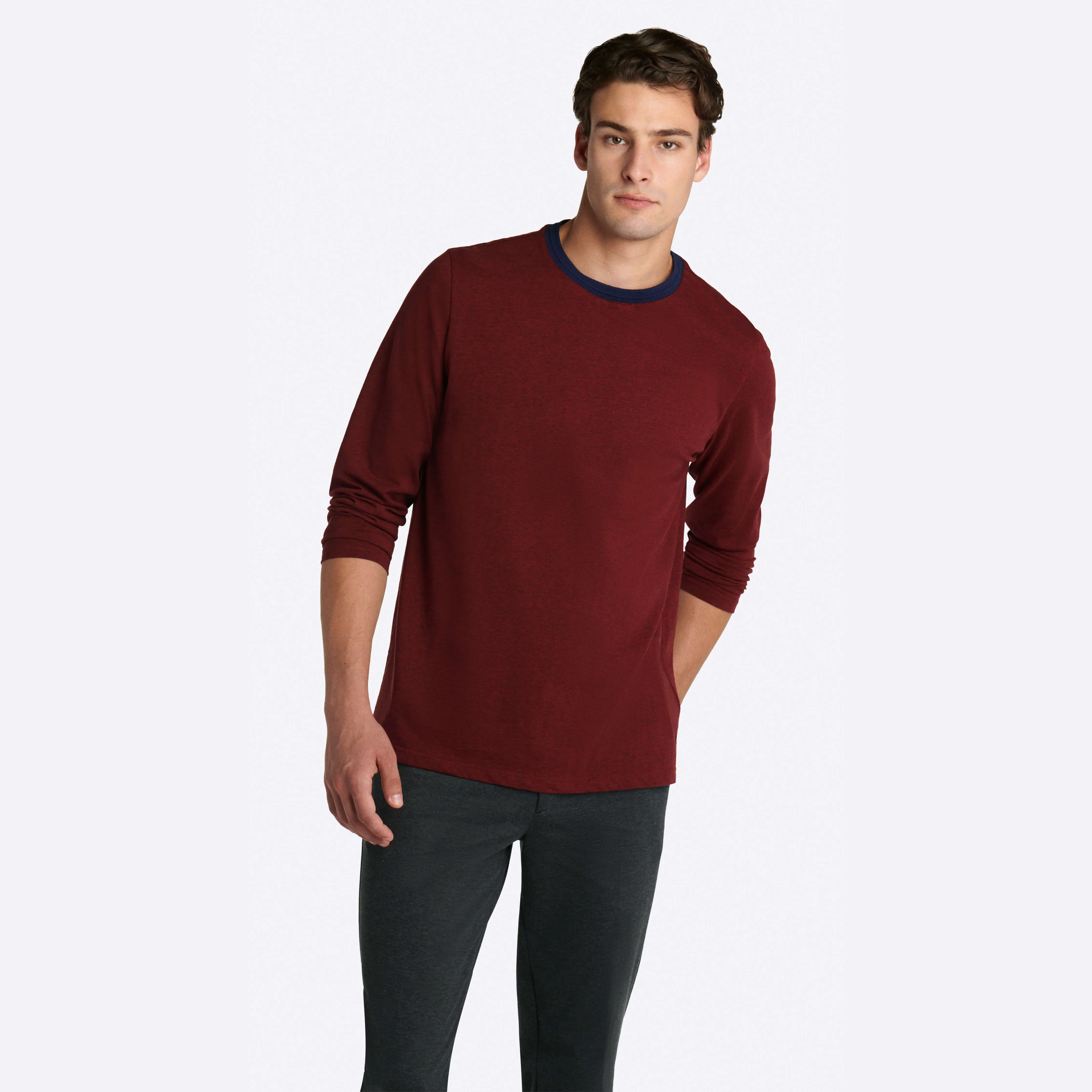 Marbled Long Sleeve Crew Neck