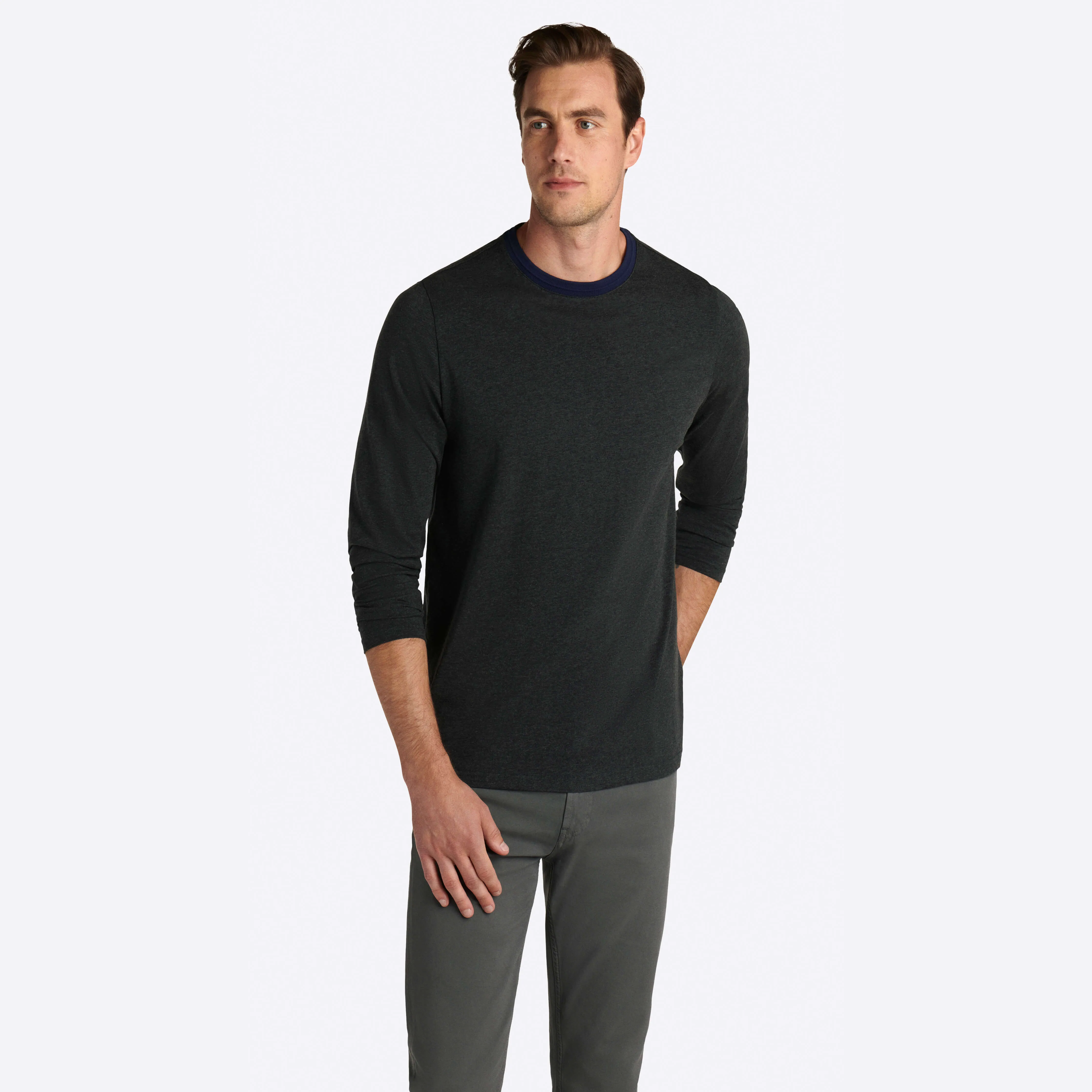 Marbled Long Sleeve Crew Neck