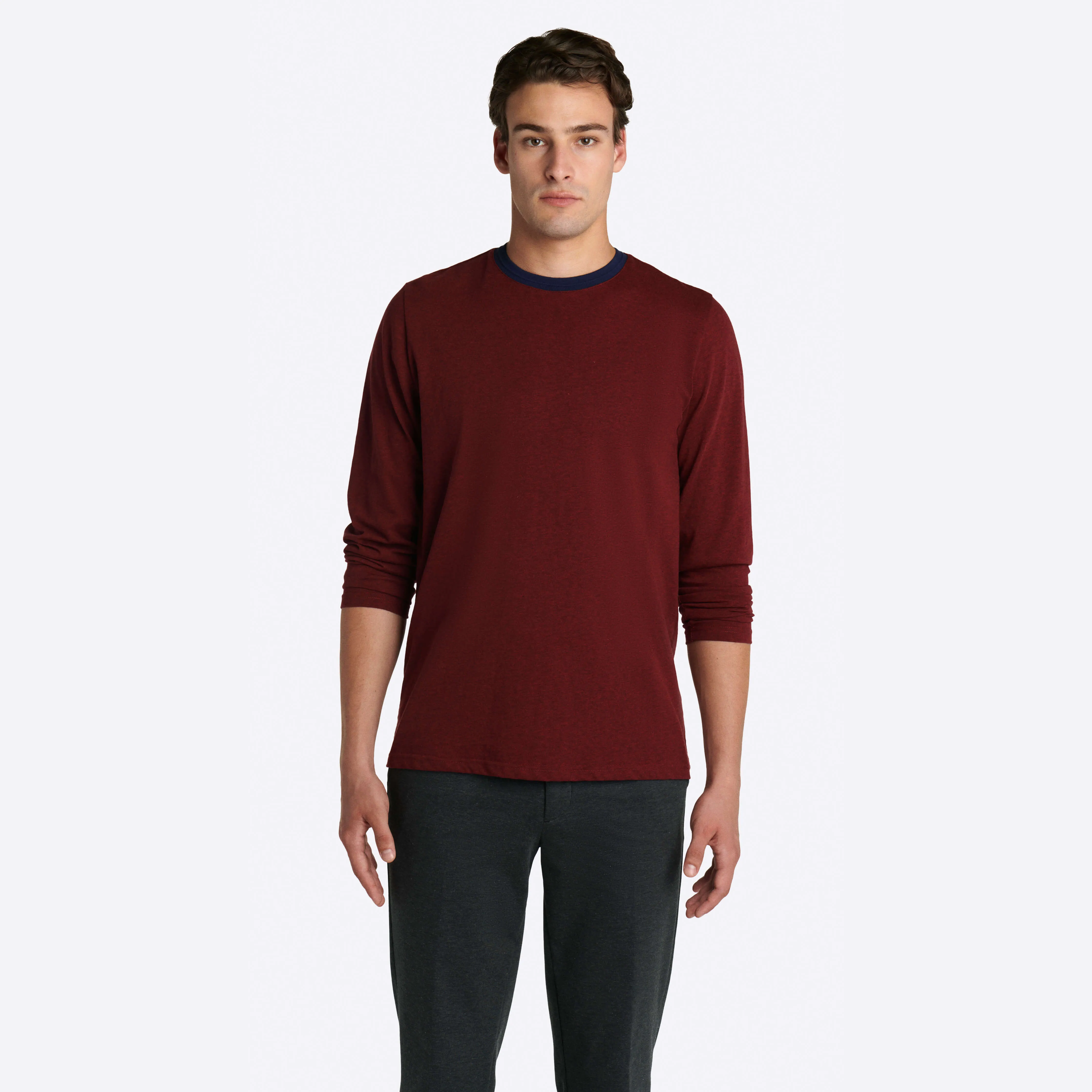 Marbled Long Sleeve Crew Neck
