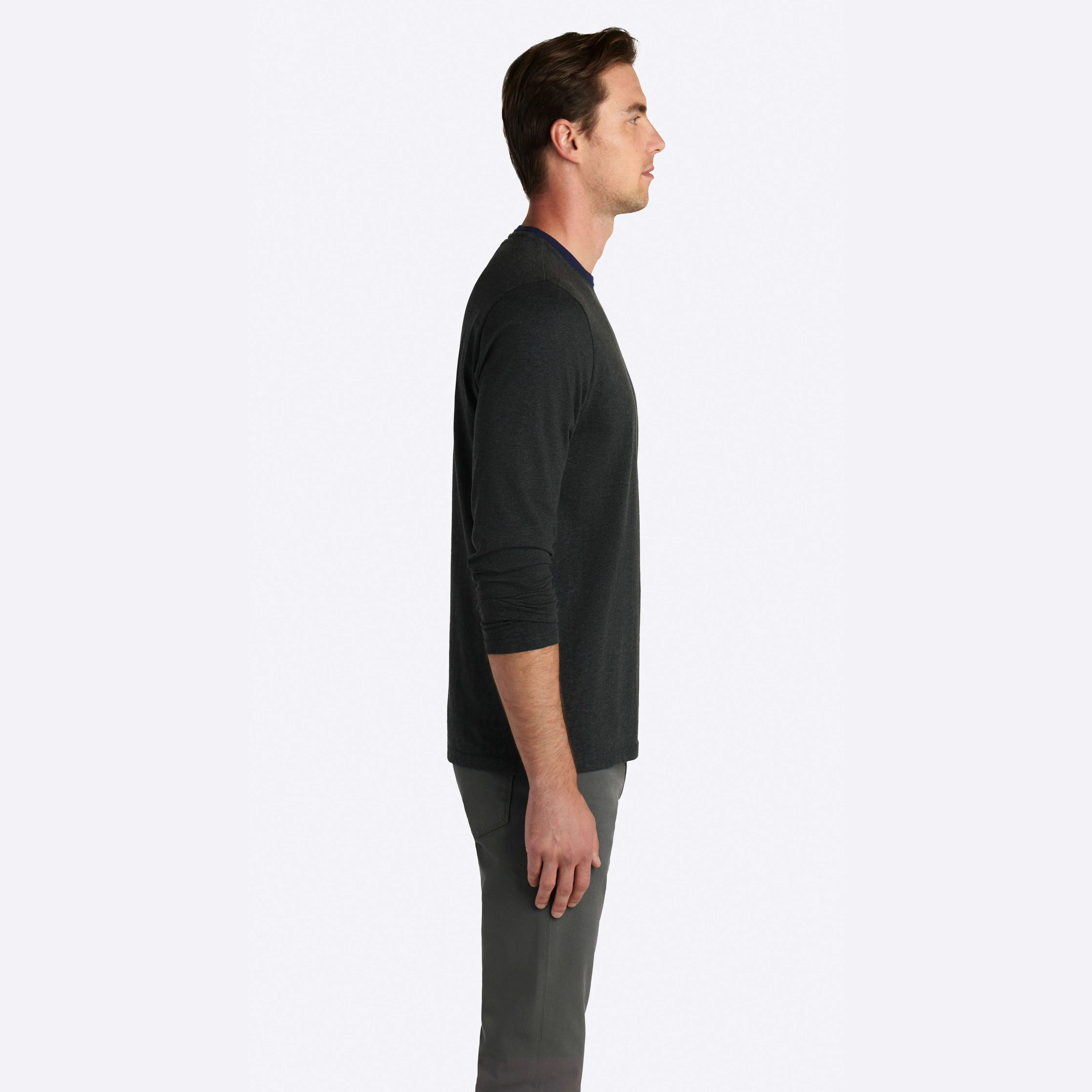 Marbled Long Sleeve Crew Neck