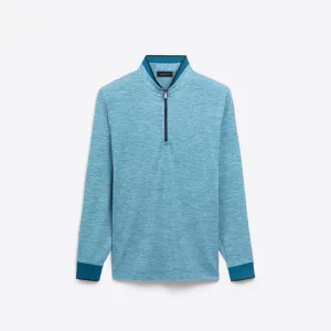Marbled Quarter Zip Mock Neck Pullover
