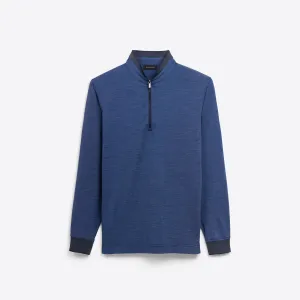 Marbled Quarter Zip Mock Neck Pullover