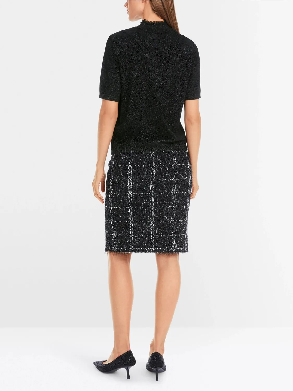 Marc Cain Short-sleeve pullover in glitter elegance YG 41.02 M53 - Pre-Order May Delivery