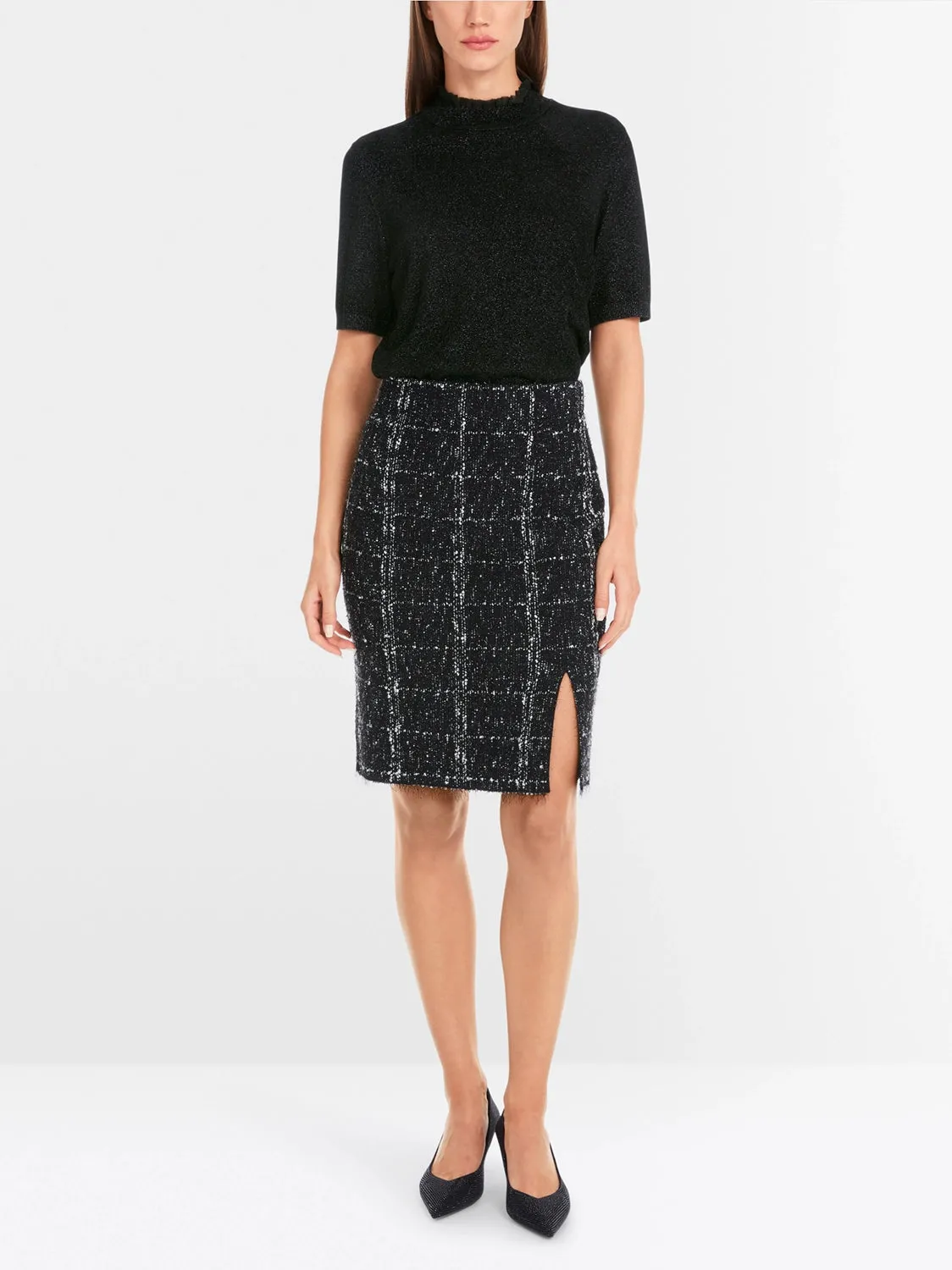 Marc Cain Short-sleeve pullover in glitter elegance YG 41.02 M53 - Pre-Order May Delivery