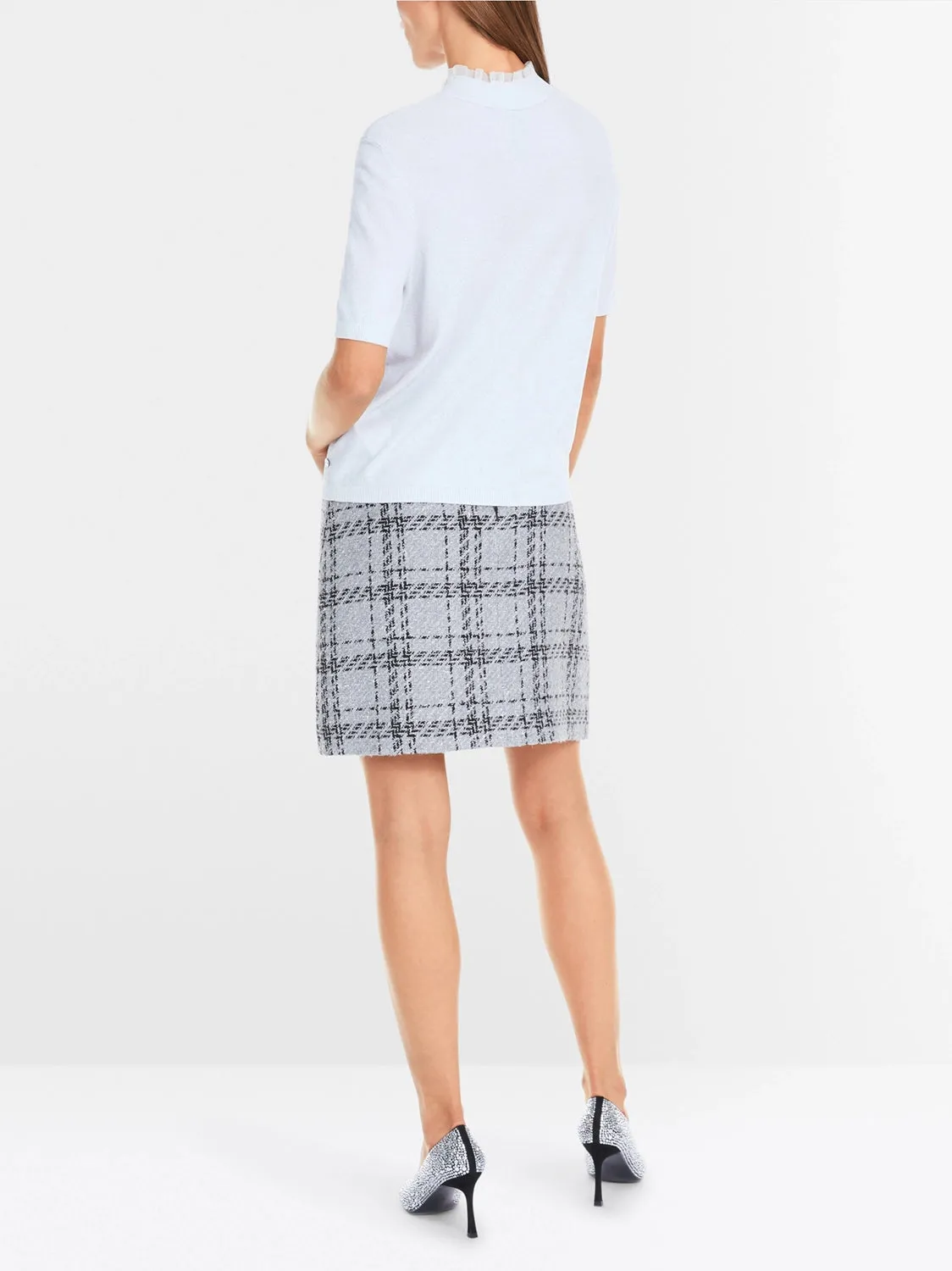 Marc Cain Short-sleeve pullover in glitter elegance YG 41.02 M53 - Pre-Order May Delivery