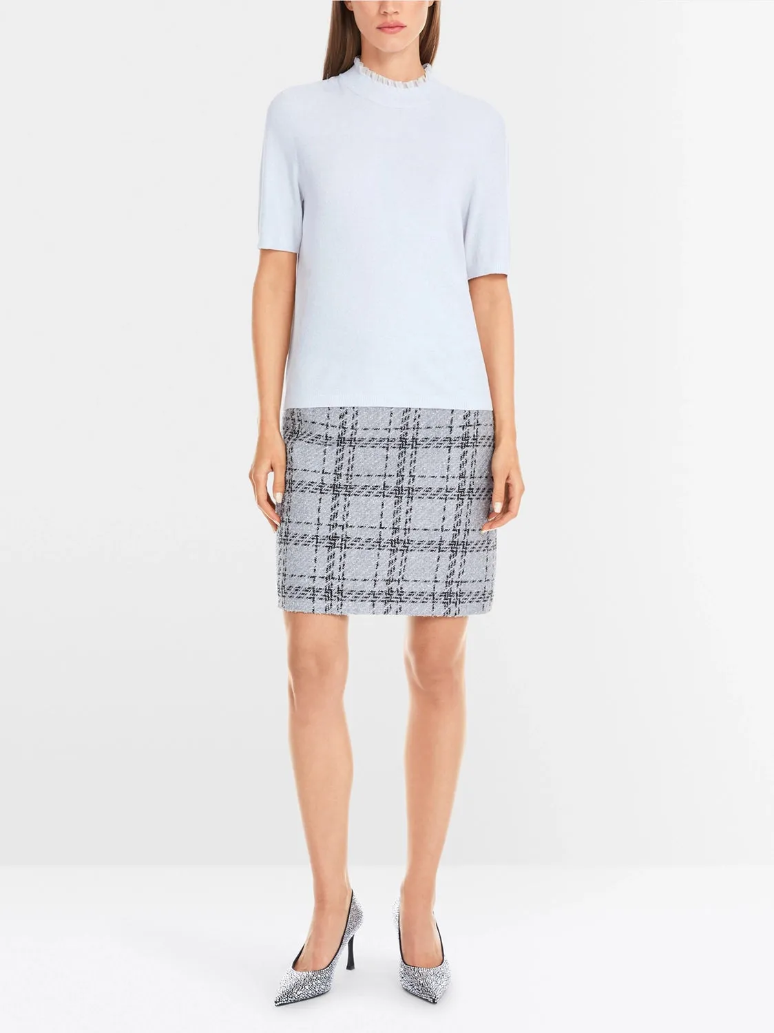 Marc Cain Short-sleeve pullover in glitter elegance YG 41.02 M53 - Pre-Order May Delivery