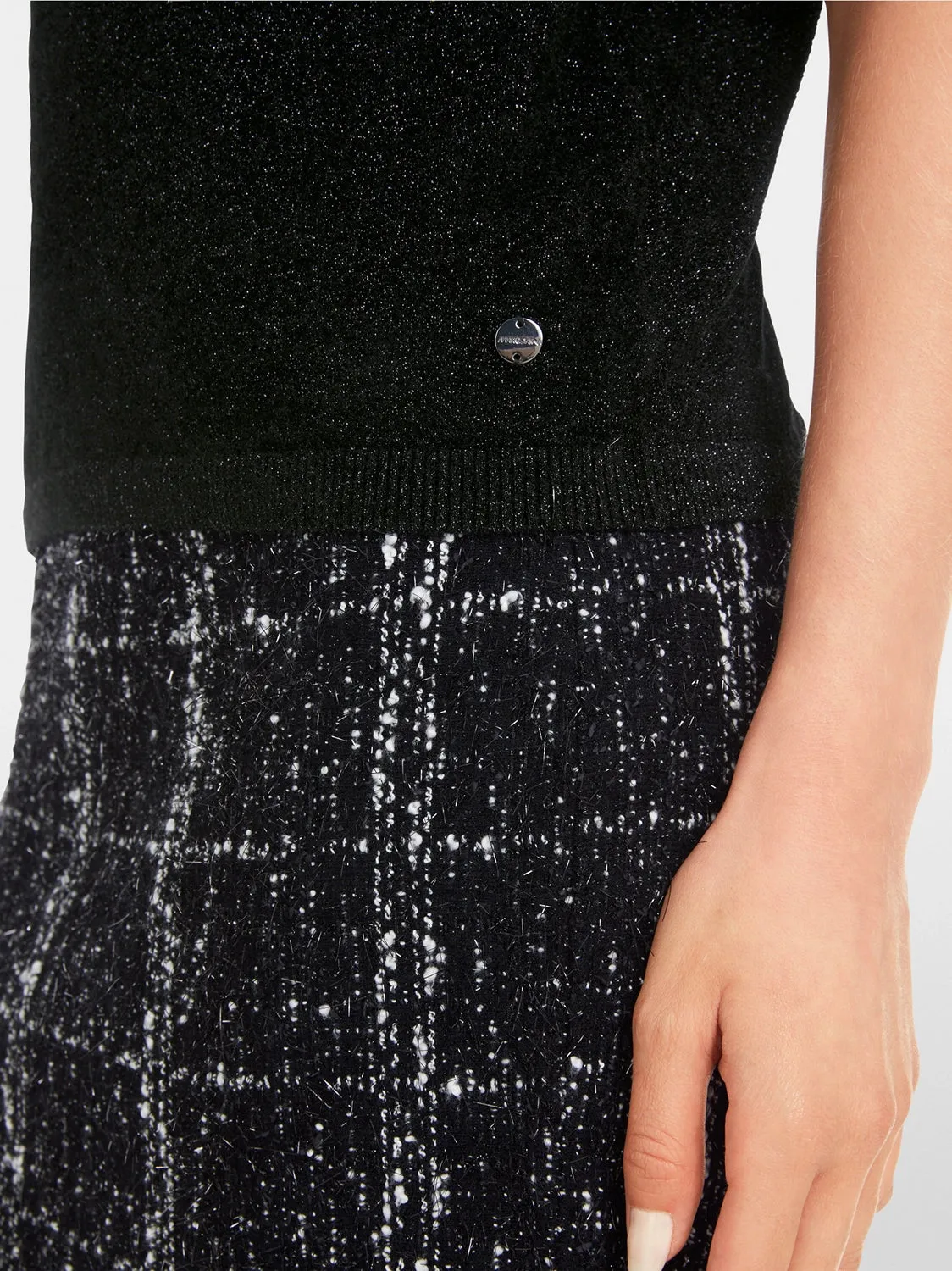 Marc Cain Short-sleeve pullover in glitter elegance YG 41.02 M53 - Pre-Order May Delivery