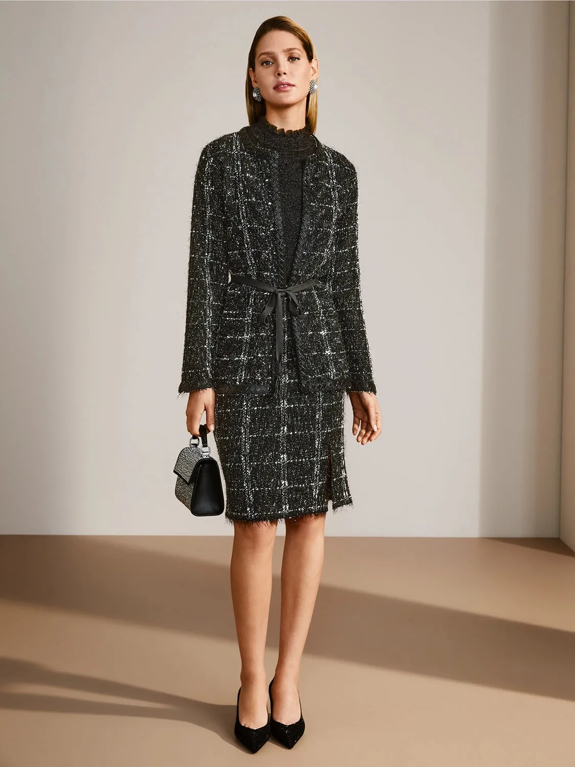 Marc Cain Short-sleeve pullover in glitter elegance YG 41.02 M53 - Pre-Order May Delivery